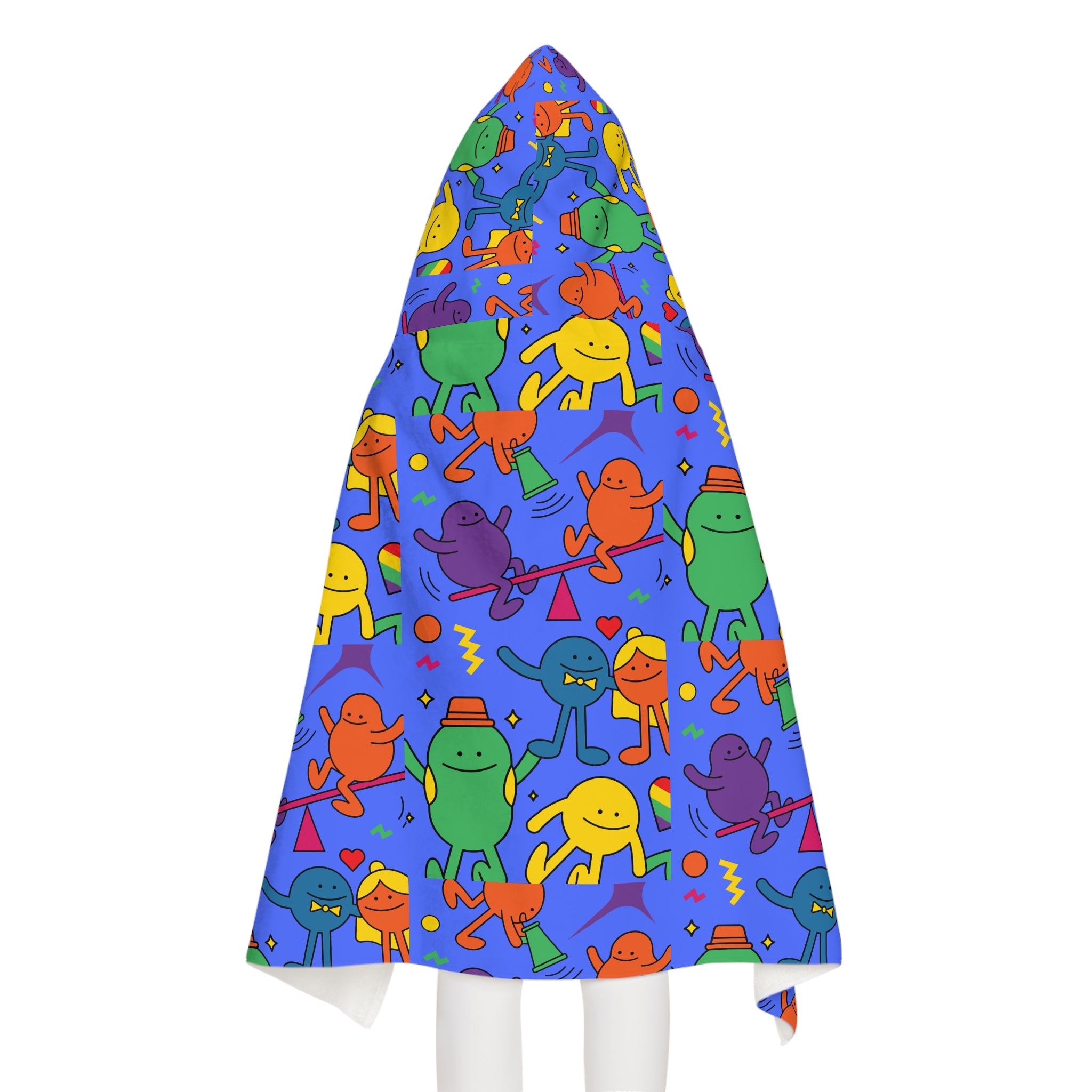 Colorful Cartoon Design Hooded Towel, Cute Designs - Youth Hooded Towel