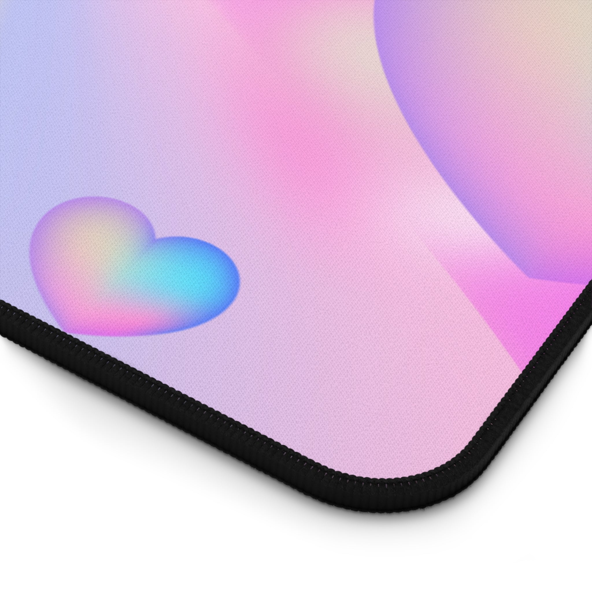 Pink and Blue Gradient Love Hearts Pattern, Valentines Gift, Mouse Pad, Desk Matt for Desktop, Cute Desk Pad Mat, XXL Large Mouse Pad for Desk, Anti-Slip Big Mousepad with Stitched Edges, Keyboard Pad Mouse Mat for Computer