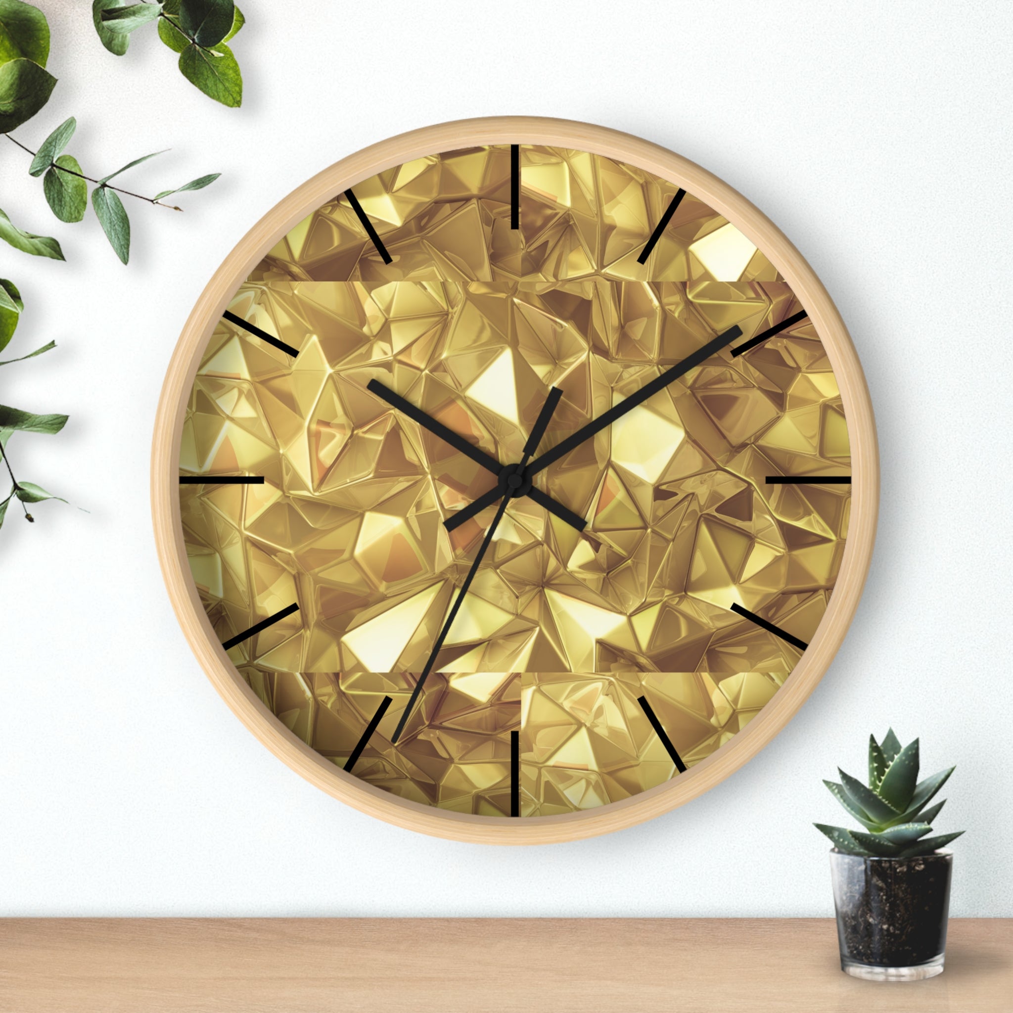 Gold Elegant Wall Clock, Home Decor, Wall Art, Modern Decor for Home, Office, and Living Room