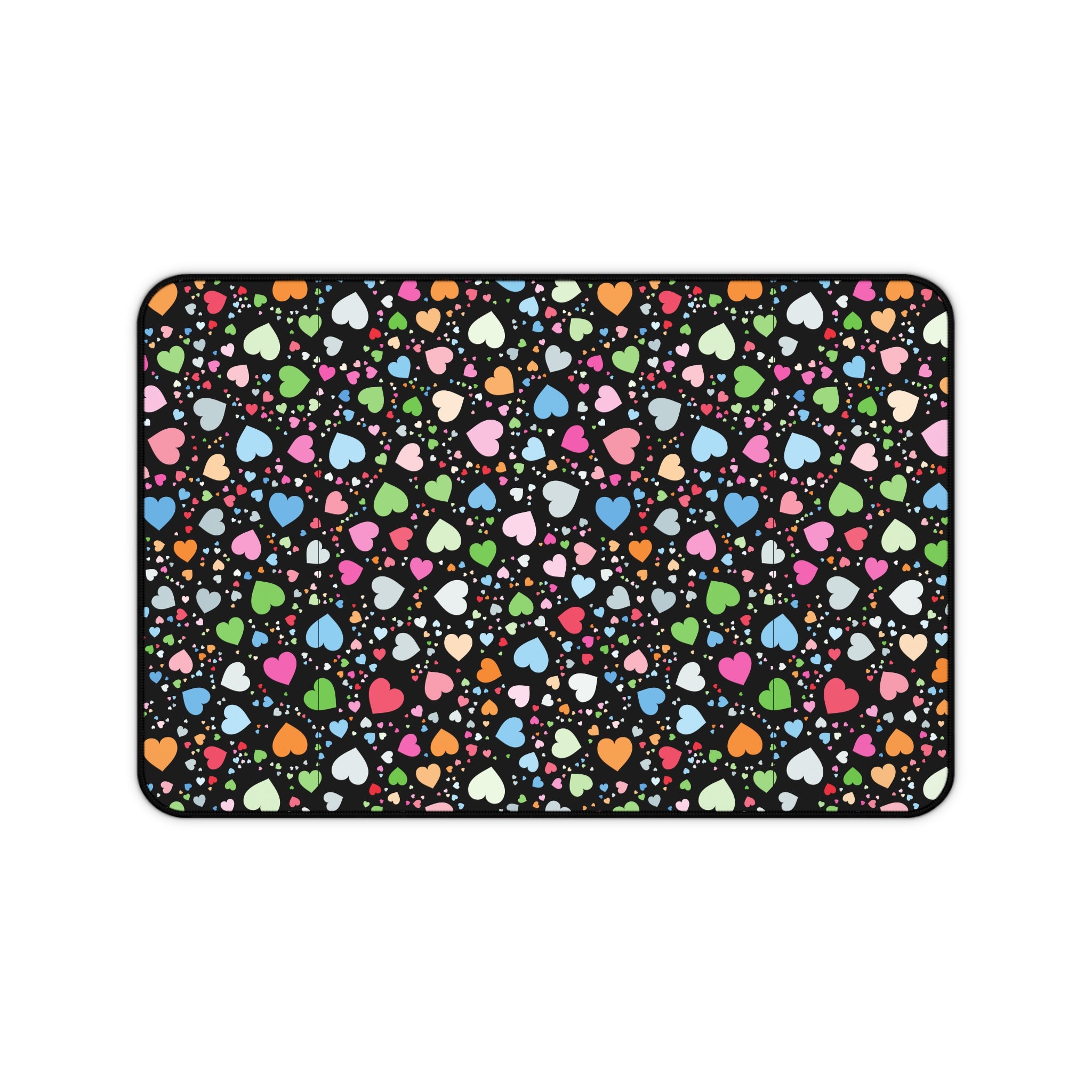 Colorful Heart Pattern, Valentines Gift, Mouse Pad, Desk Matt for Desktop, Cute Desk Pad Mat, XXL Large Mouse Pad for Desk, Anti-Slip Big Mousepad with Stitched Edges, Keyboard Pad Mouse Mat for Computer