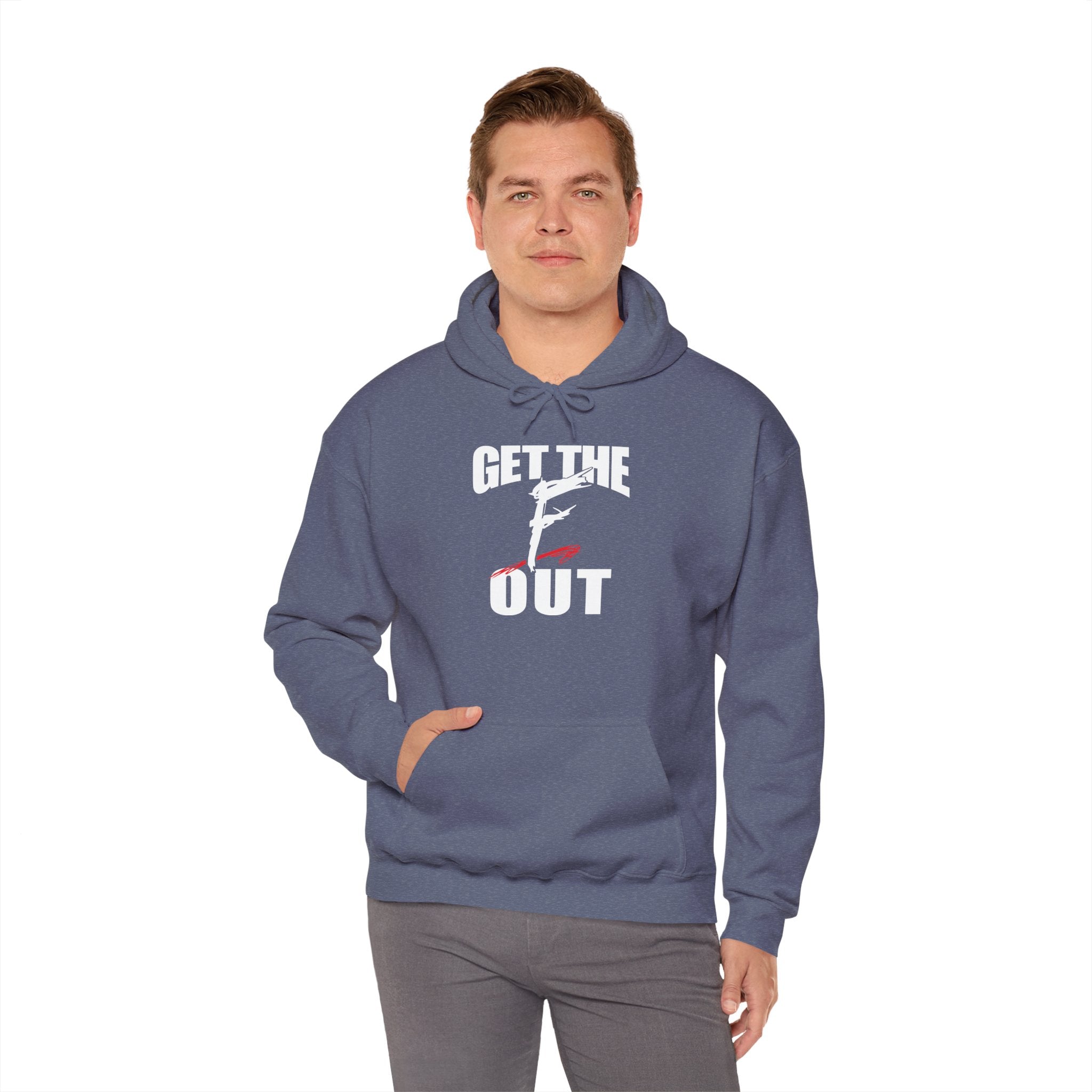 " Get The " F " Out Hoodies, Gift for Her - Gift for Him, Sports Fan Wrestling Unisex Hooded Sweatshirt, Casual Outwear