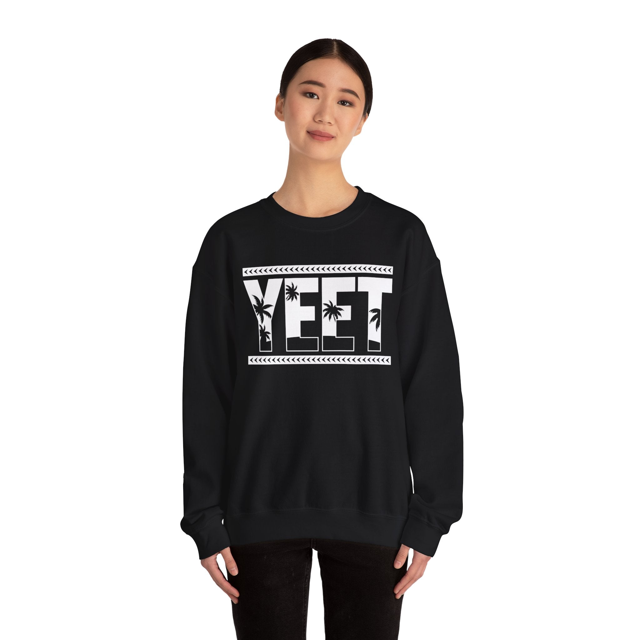 White Yeet Sweatshirt, Wrestling Fan Unisex Sweatshirt - Gift for Him or Her, Casual Outwear, Heavy Blend Crewneck Sweatshirt