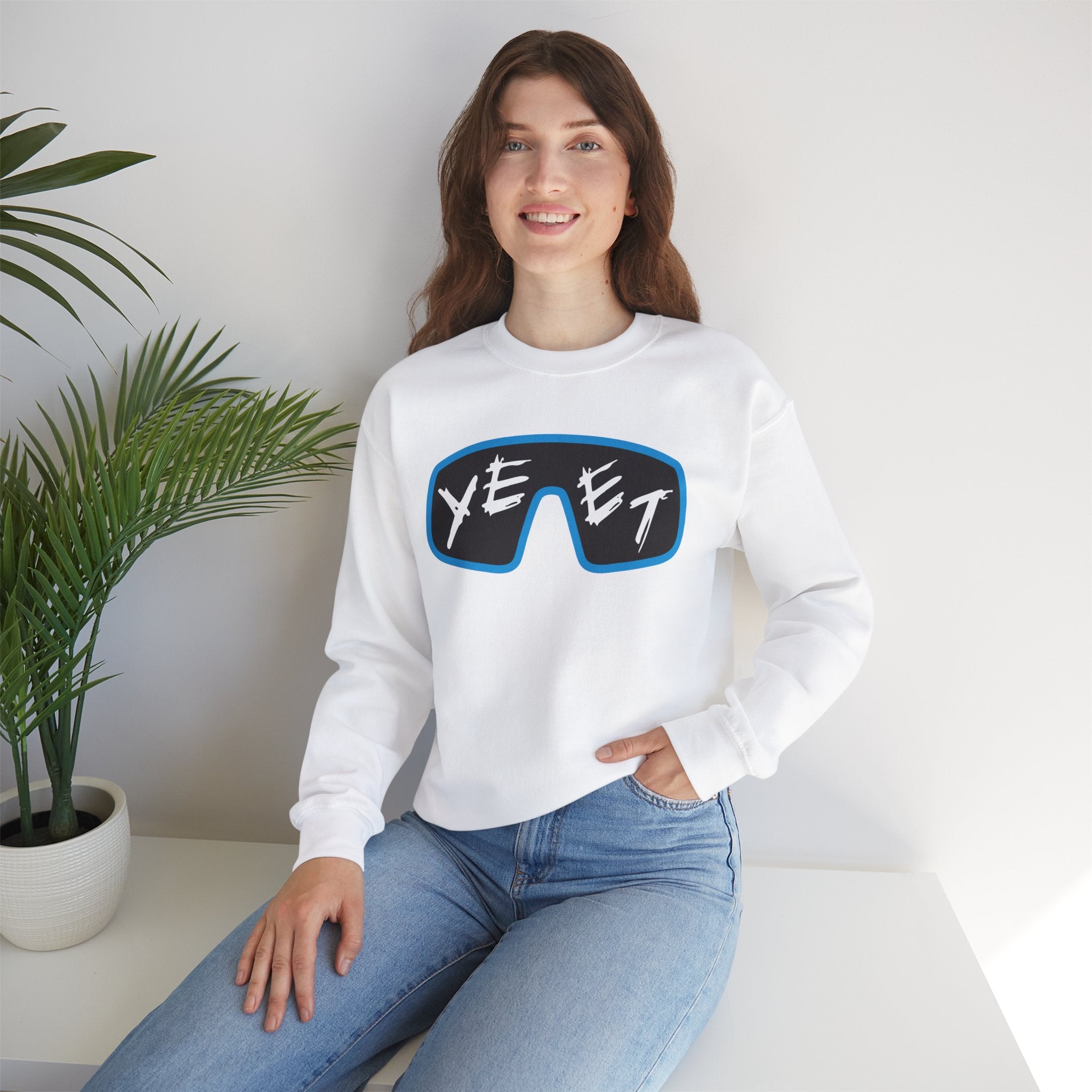 Yeet Glasses Sweatshirt, Wrestling Fan Unisex Sweatshirt - Gift for Him or Her, Casual Outwear, Heavy Blend Crewneck Sweatshirt