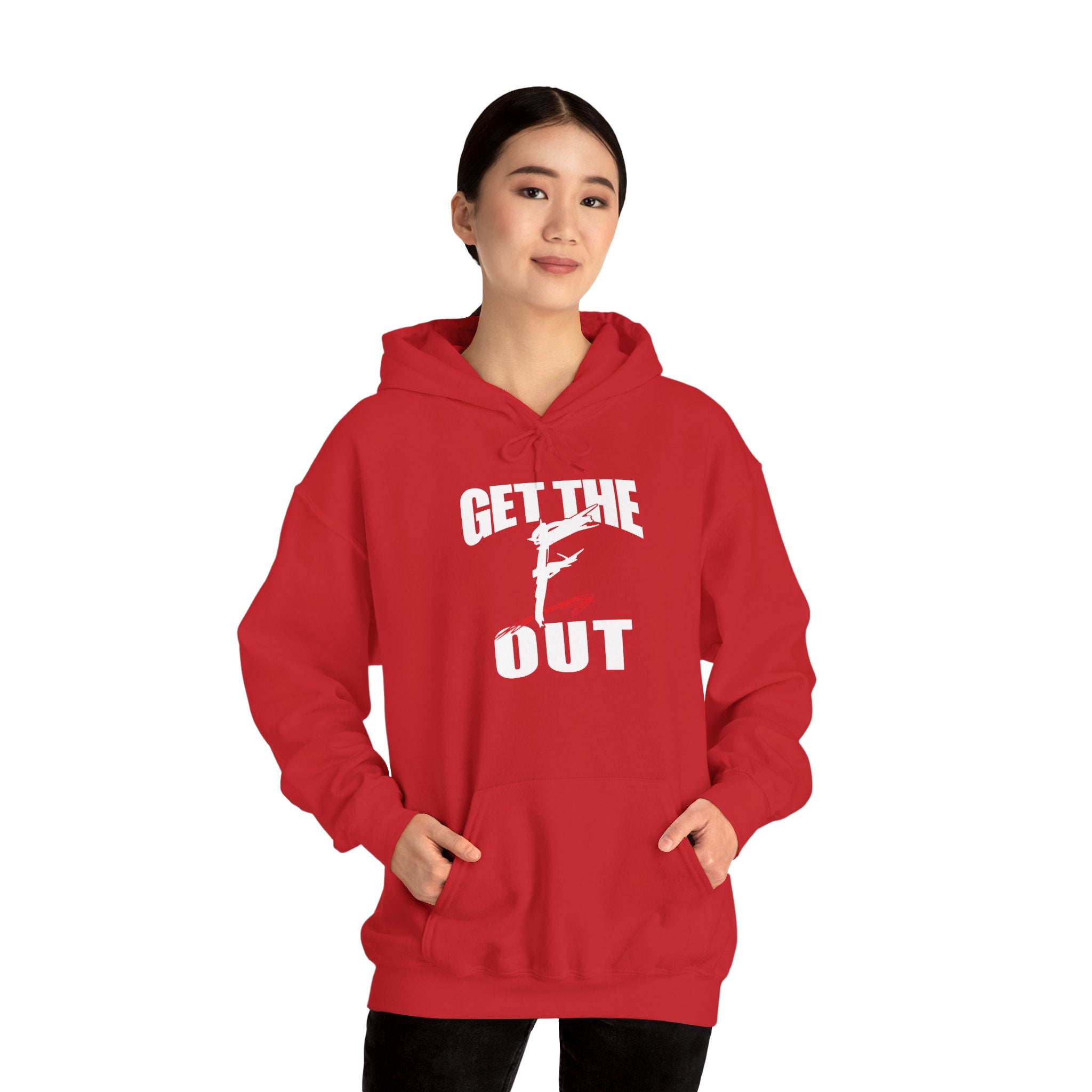 " Get The " F " Out Hoodies, Gift for Her - Gift for Him, Sports Fan Wrestling Unisex Hooded Sweatshirt, Casual Outwear