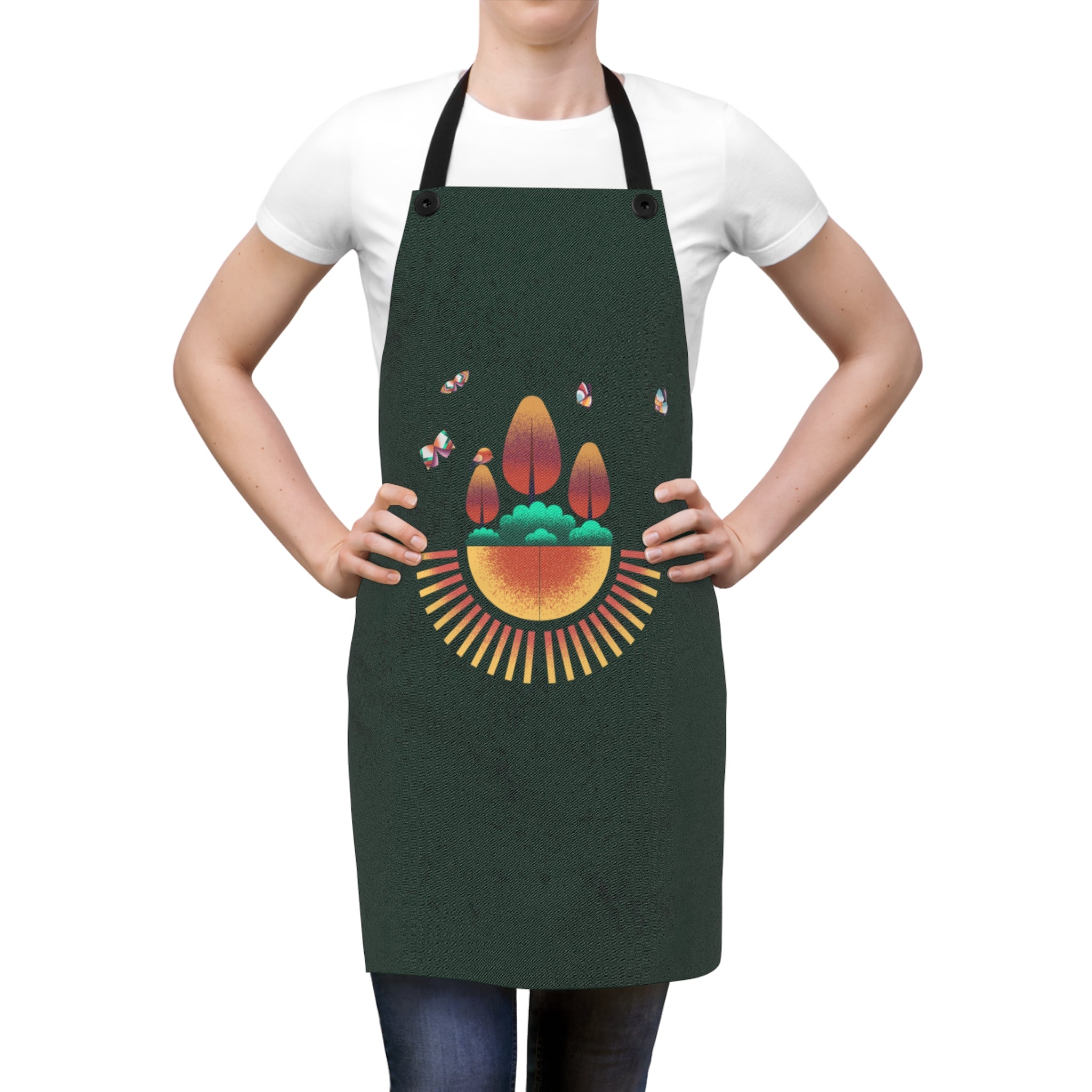 Green Orange Modern Design, Unisex Apron, Apron for Her, Apron for Him, Food Lover, Kitchen Accessories