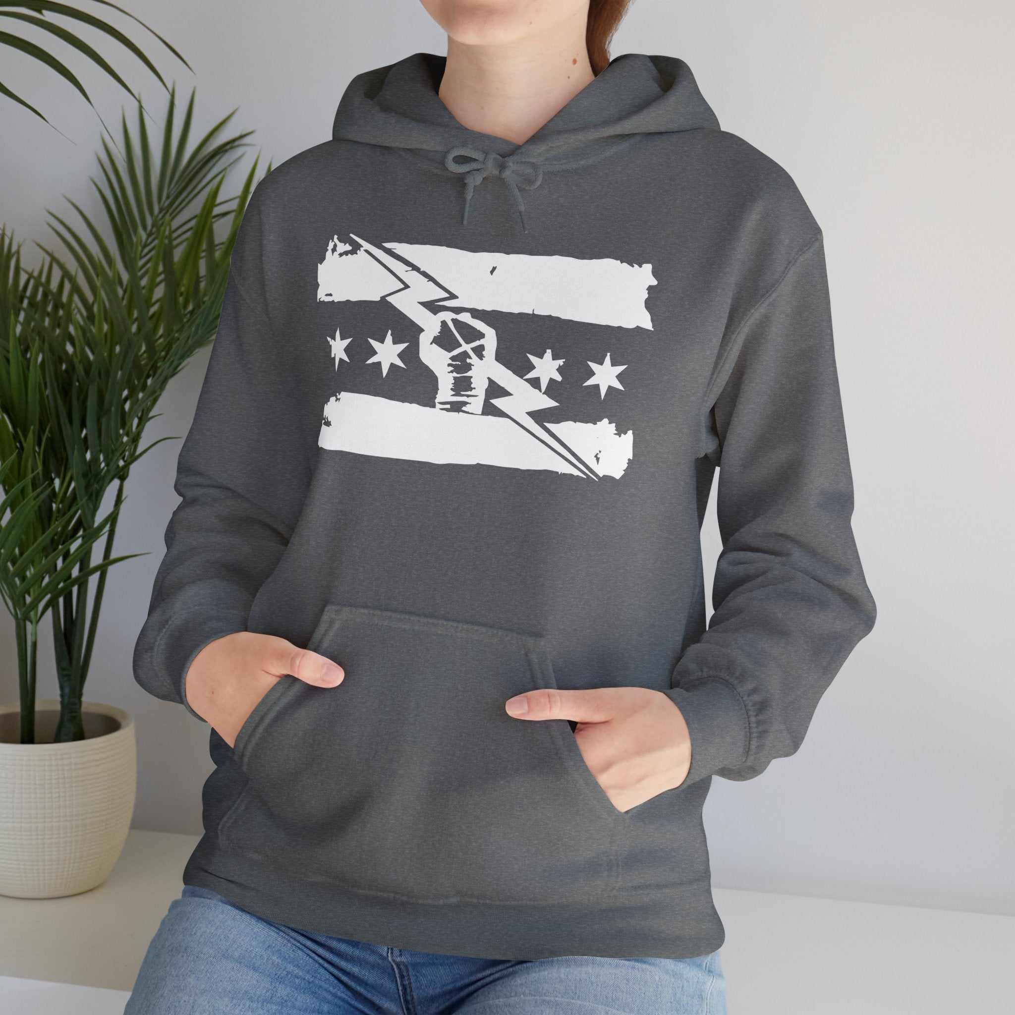 Punk Flag All White Design Hoodies, Gift for Her - Gift for Him, Sports Fan Wrestling Unisex Hooded Sweatshirt, Casual Outwear