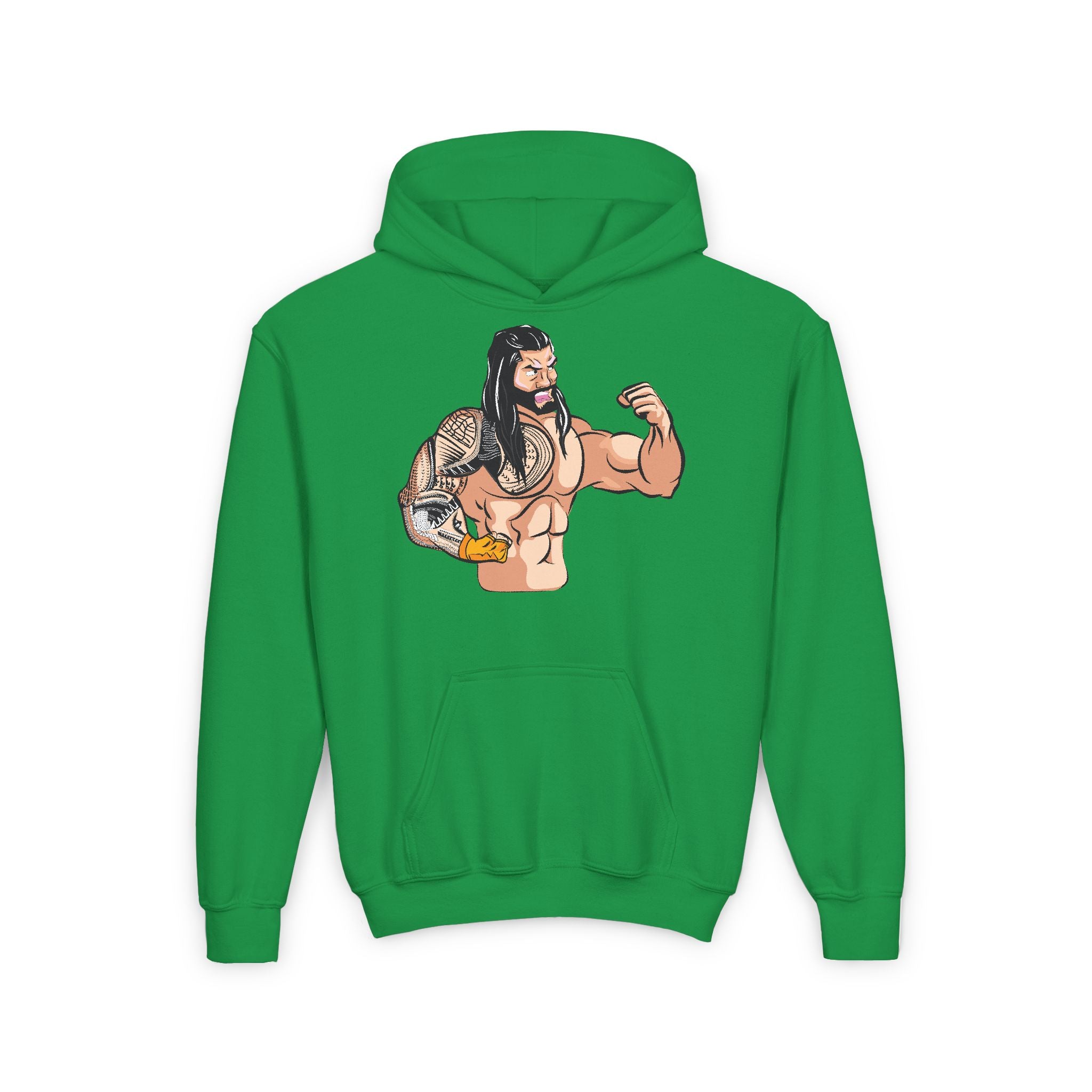 Roman Reigns Cartoon Design Shirt, Sports Fan Kids Hoodies - Youth Heavy Blend Hooded Sweatshirt, Unisex, Gift for Her-Him, Casual Outwear