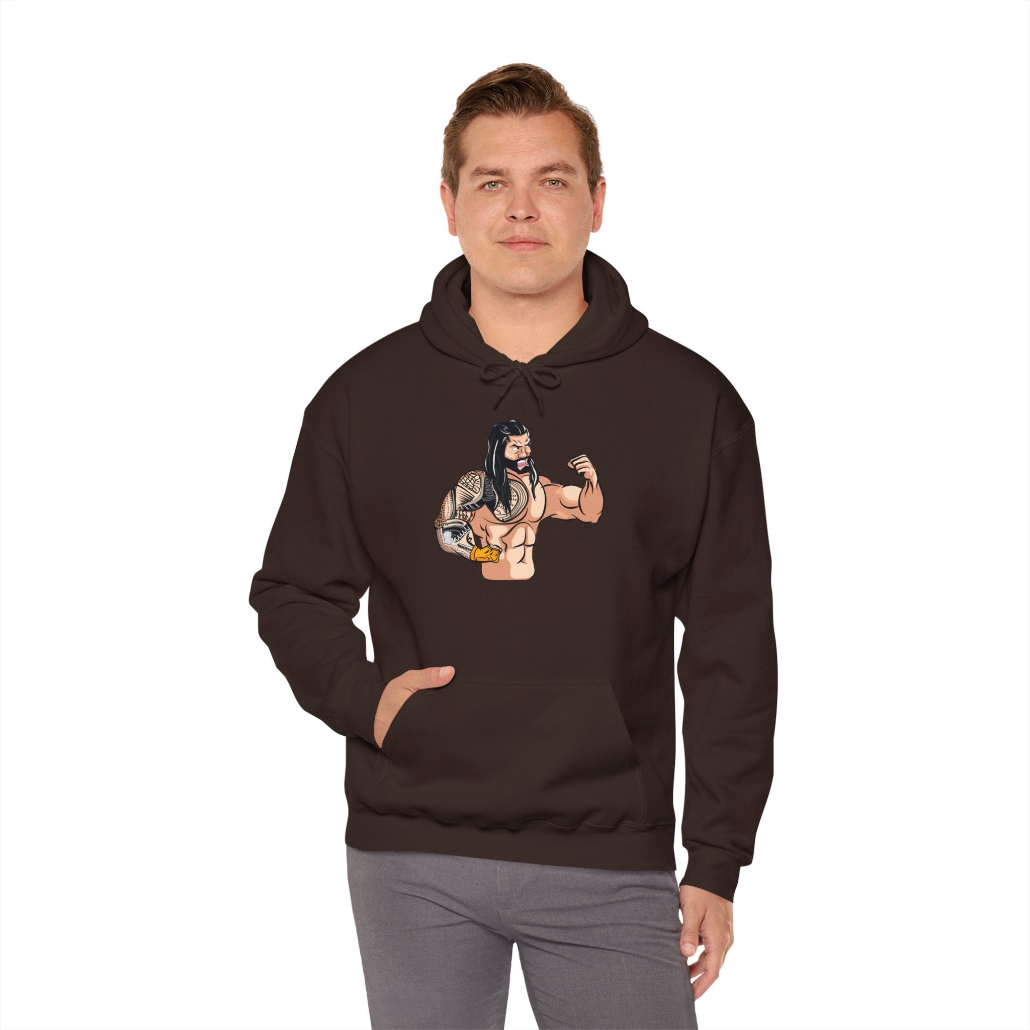 Roman Reigns Cartoon Design Hoodies, Gift for Her - Gift for Him, Sports Fan Wrestling Unisex Hooded Sweatshirt, Casual Outwear