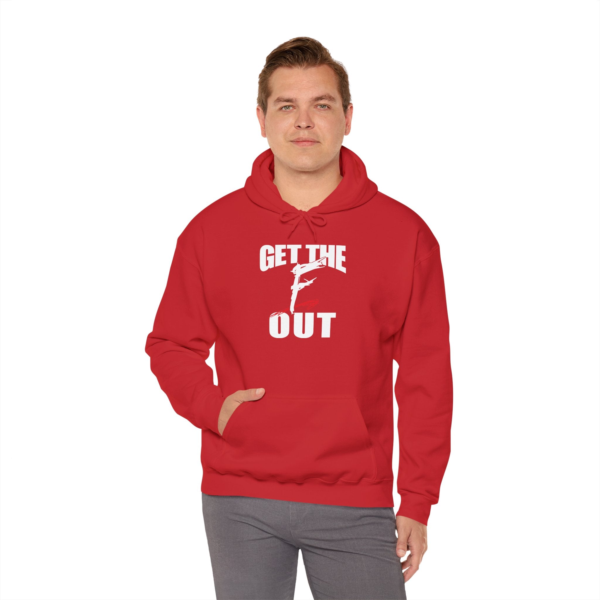 " Get The " F " Out Hoodies, Gift for Her - Gift for Him, Sports Fan Wrestling Unisex Hooded Sweatshirt, Casual Outwear