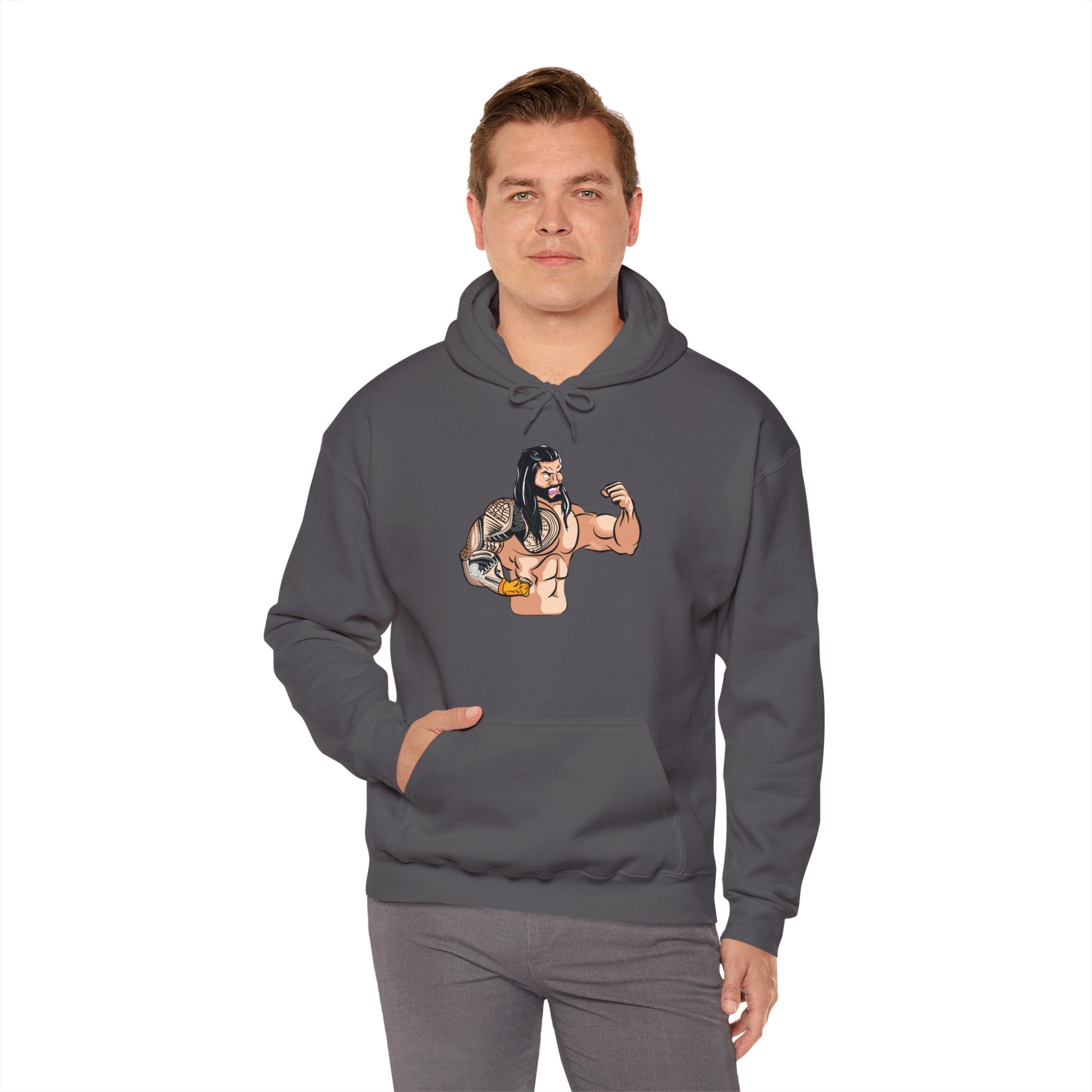 Roman Reigns Cartoon Design Hoodies, Gift for Her - Gift for Him, Sports Fan Wrestling Unisex Hooded Sweatshirt, Casual Outwear