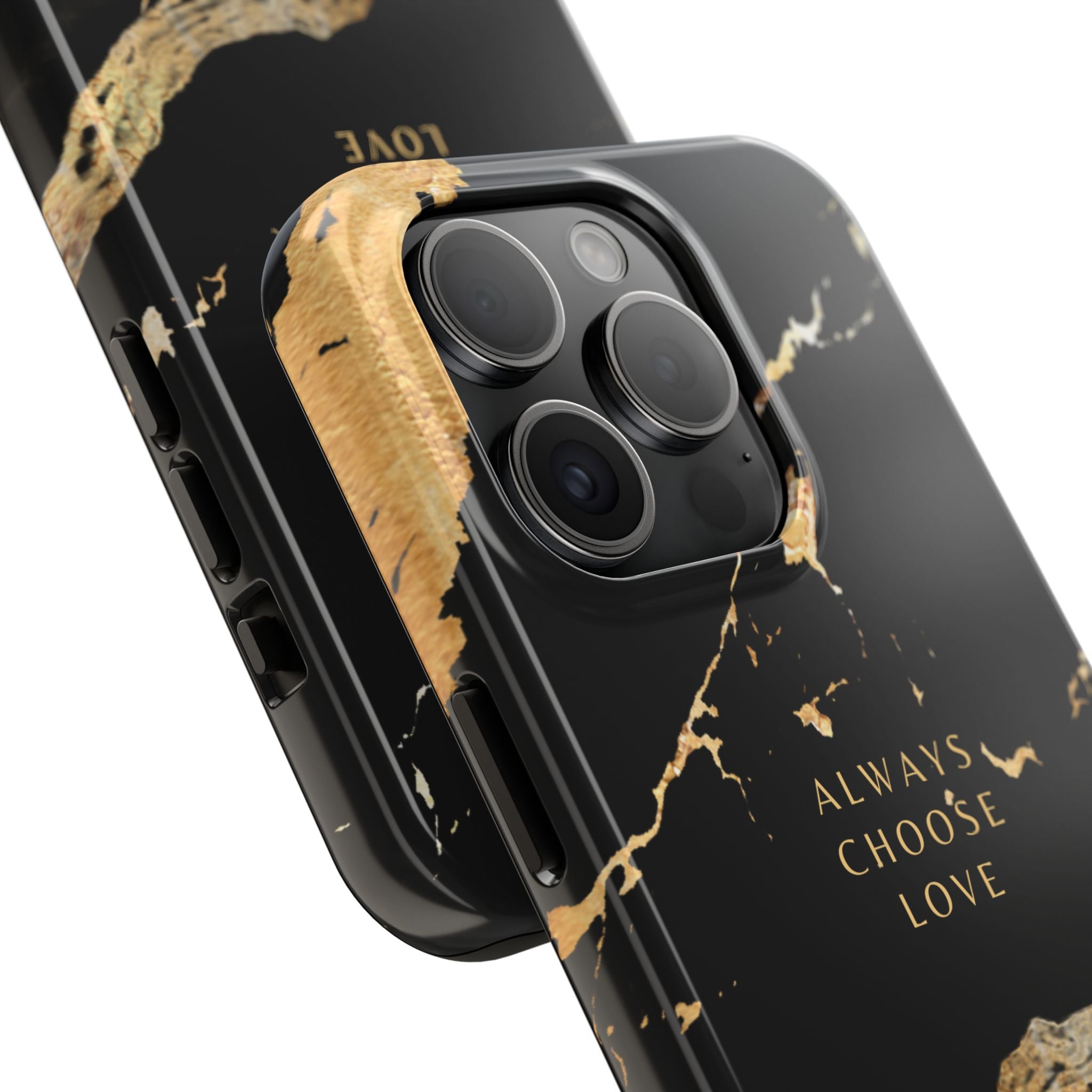 Black Gold Always Choose Love, Elegant Phone Cases, Stylish Phone Covers, Chic Phone Protectors, Fashionable Case for Her, Trendy Smartphone Accessories