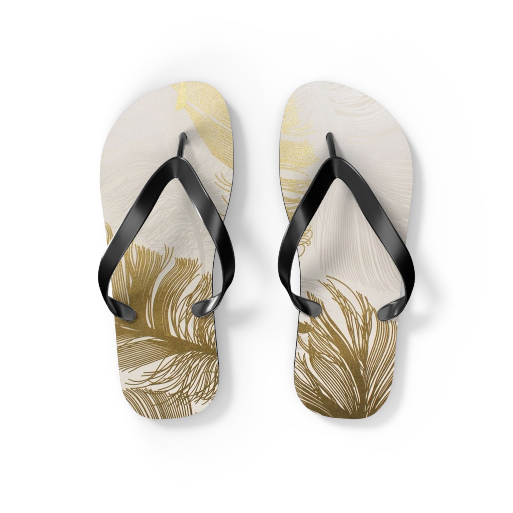 White and Gold Modern Design, Flip Flops for Women, Cute Designs, Everyday Use, Indoor Sleepers