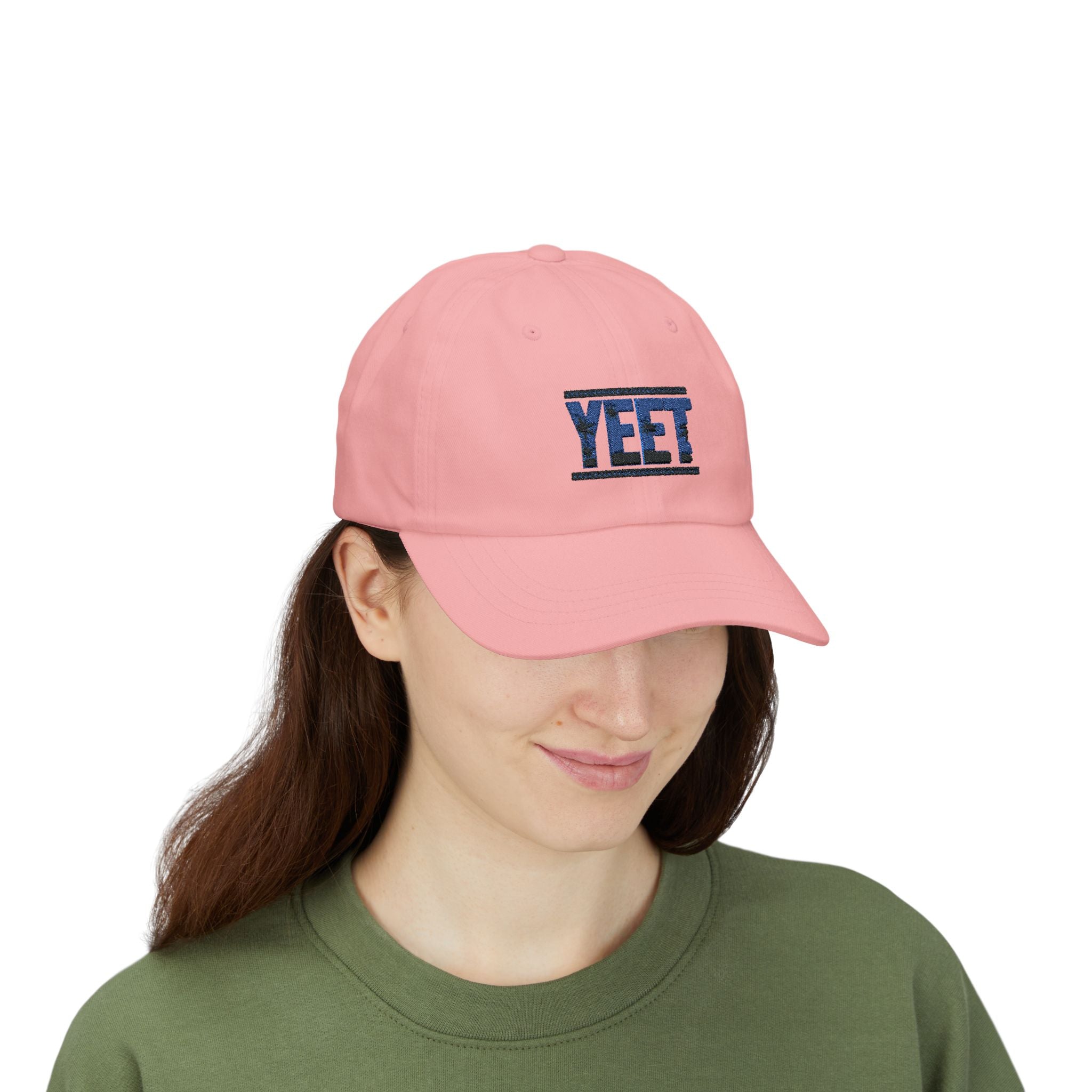 Yeet Blue-Black Graphic Text Design, Sports Fan, Wrestling Dad Cap for Her and Him - Unisex Classic