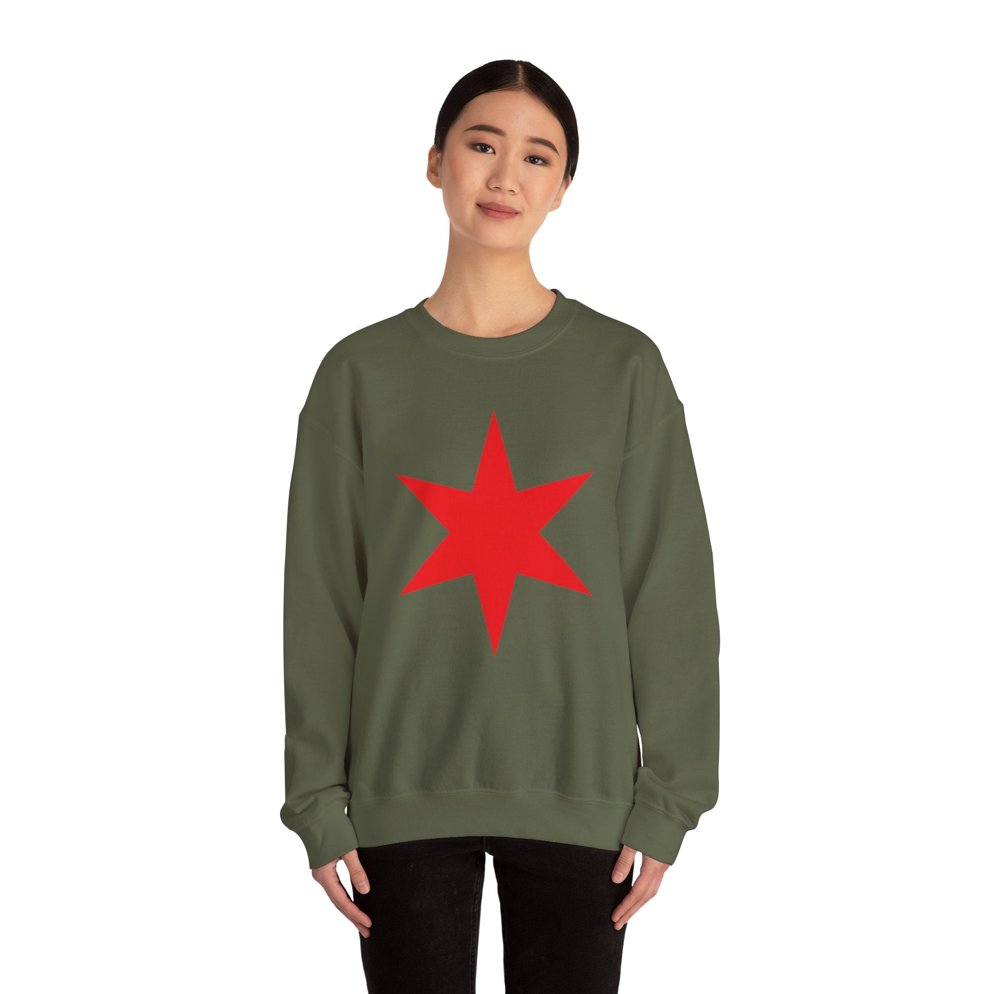 Chicago Star Sweatshirt, Wrestling Fan Unisex Sweatshirt - Gift for Him or Her, Casual Outwear, Heavy Blend Crewneck Sweatshirt