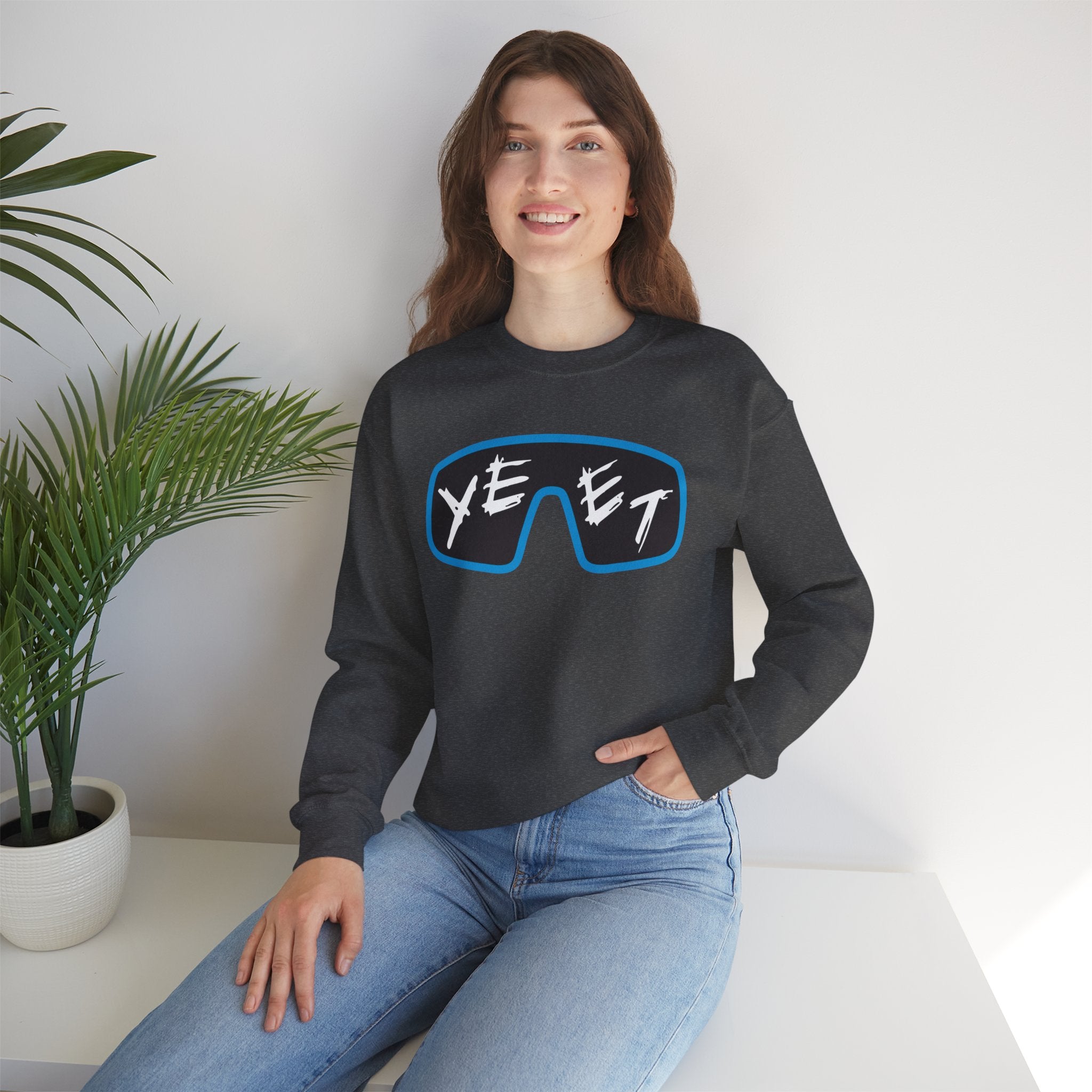 Yeet Glasses Sweatshirt, Wrestling Fan Unisex Sweatshirt - Gift for Him or Her, Casual Outwear, Heavy Blend Crewneck Sweatshirt