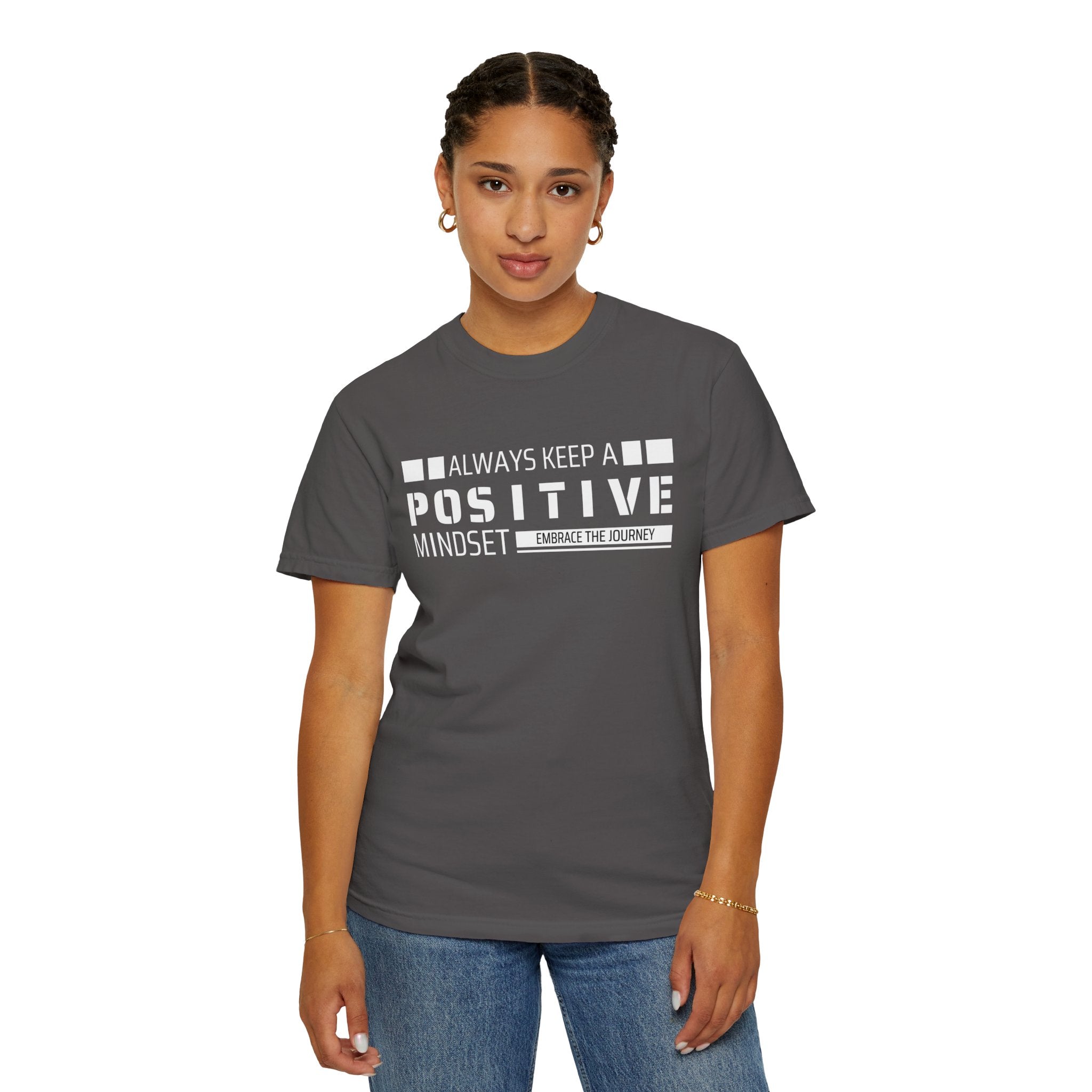 Always Keep A Positive Mindset, Graphic Design Unisex T-shirt, Casual Cotton Outwear, Gift for Him- Gift for Her, Stylish Tee, Cool Shirt, Trendy Apparel, Comfortable Top,