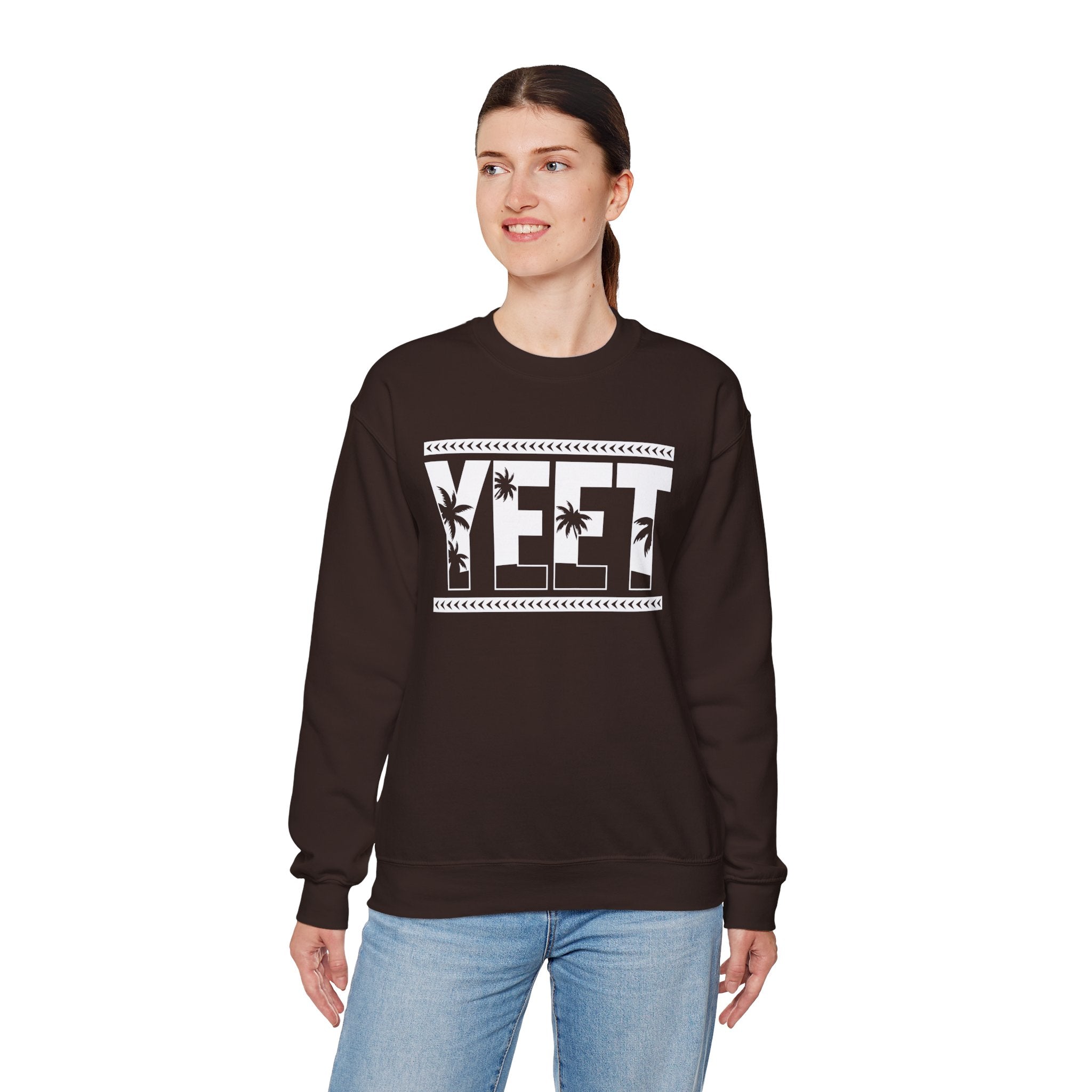 White Yeet Sweatshirt, Wrestling Fan Unisex Sweatshirt - Gift for Him or Her, Casual Outwear, Heavy Blend Crewneck Sweatshirt