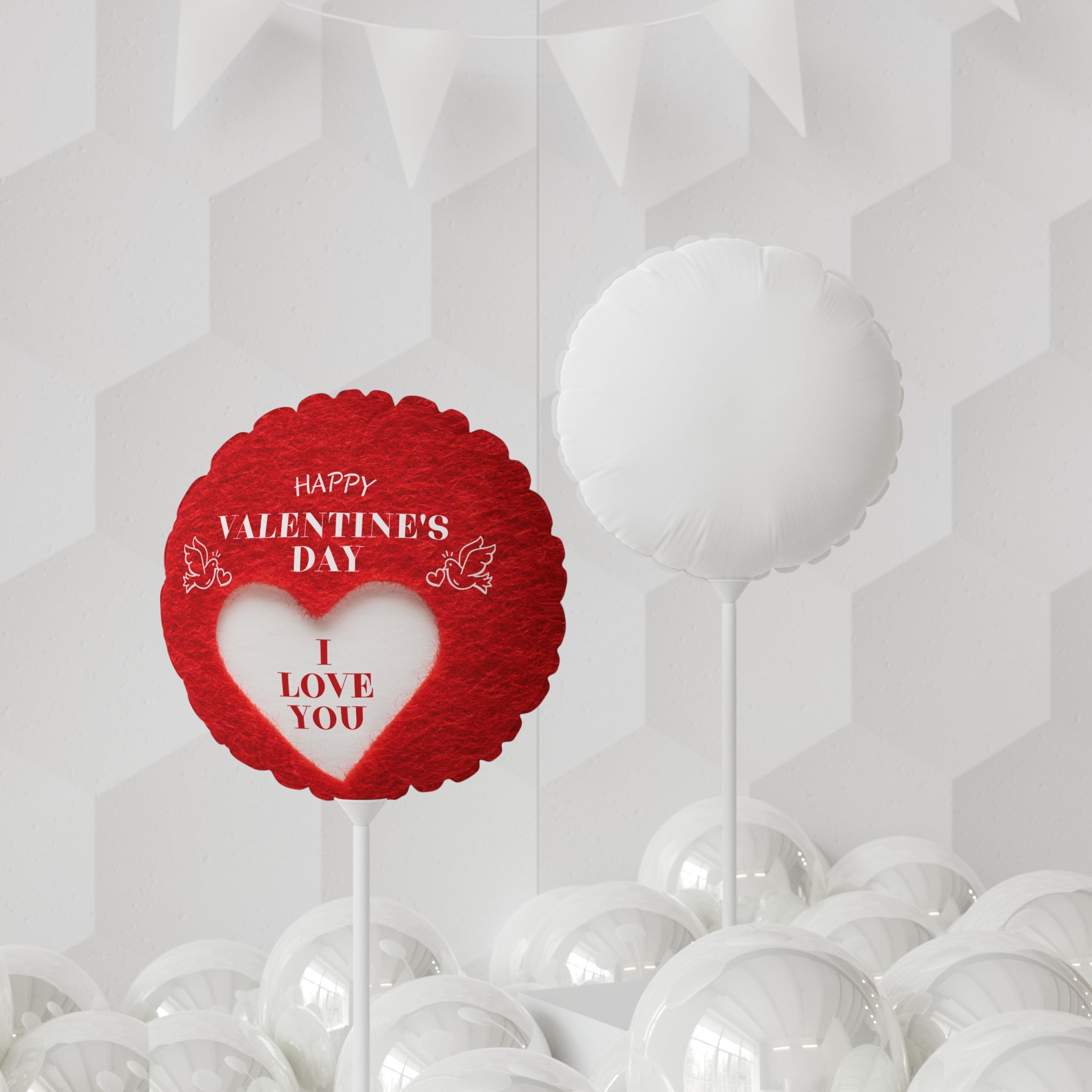 Valentine's Day Love - Balloons, Romantic Heart-Shaped Decorations and Words, Love Party Supplies, Anniversary Celebration