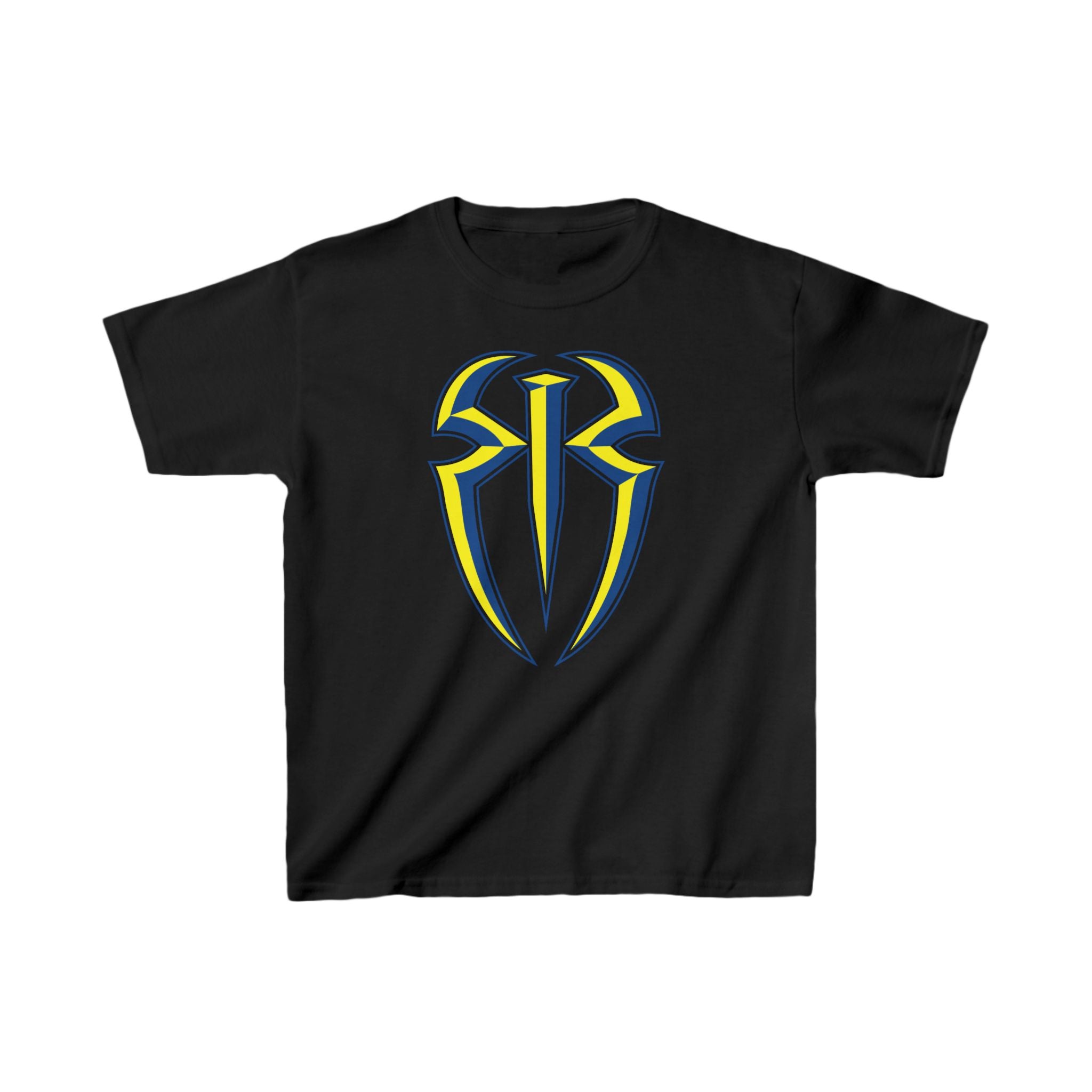 Romans, Roman Reigns Yellow Blue Design Shirt, Unisex Kids Shirt, Sports Fan T-Shirt, Best Gift for Kids,  Cotton Shirt for Kids