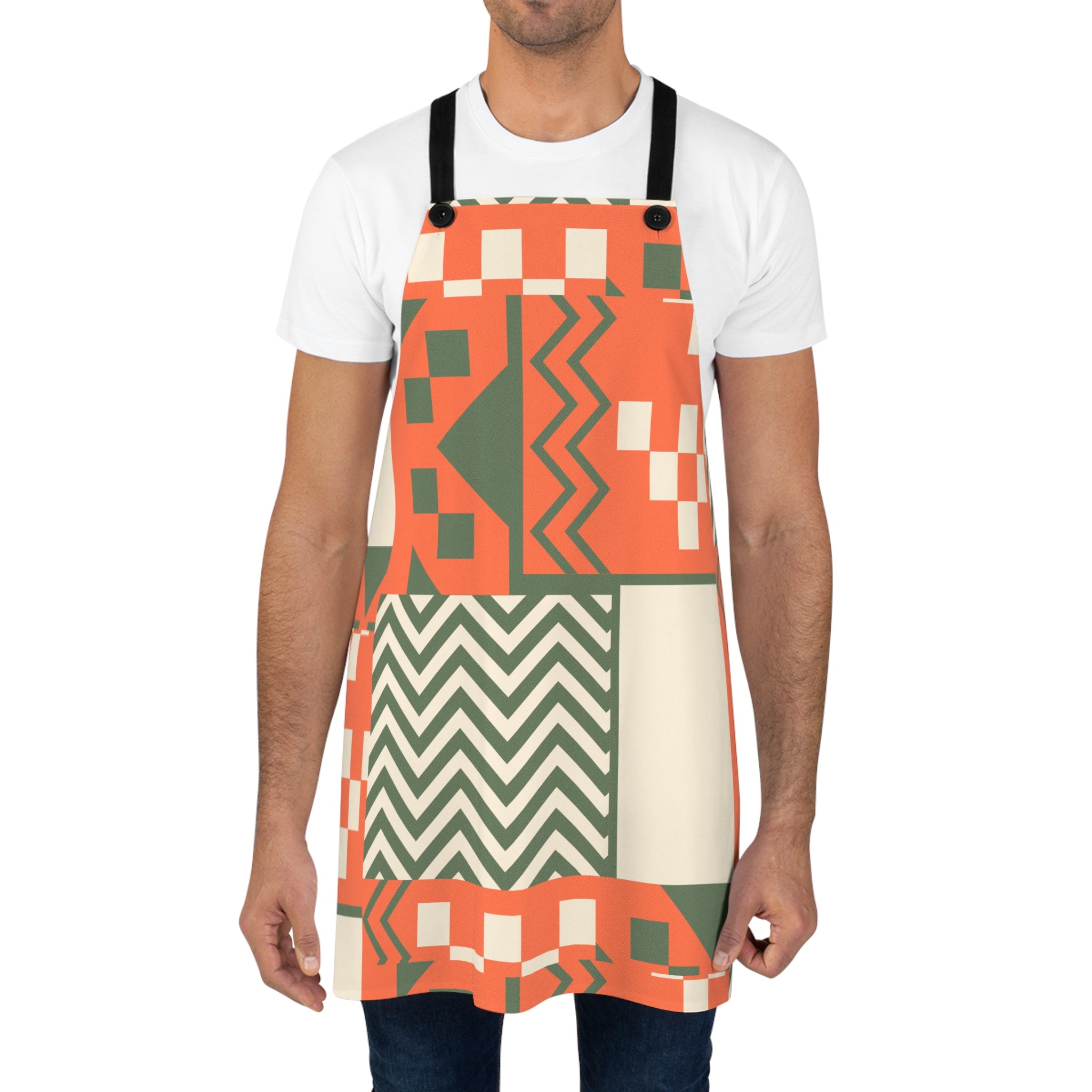 Orange and Green Ethnic Patterns, Unisex Apron, Apron for Her, Apron for Him, Food Lover, Kitchen Accessories