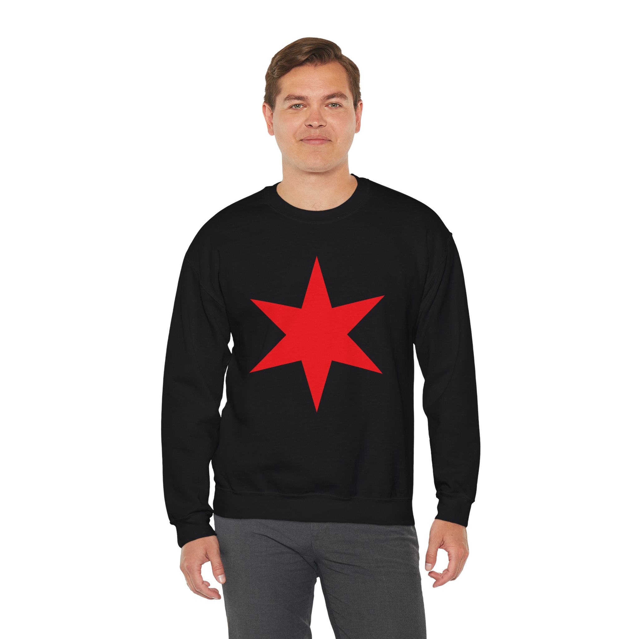 Chicago Star Sweatshirt, Wrestling Fan Unisex Sweatshirt - Gift for Him or Her, Casual Outwear, Heavy Blend Crewneck Sweatshirt