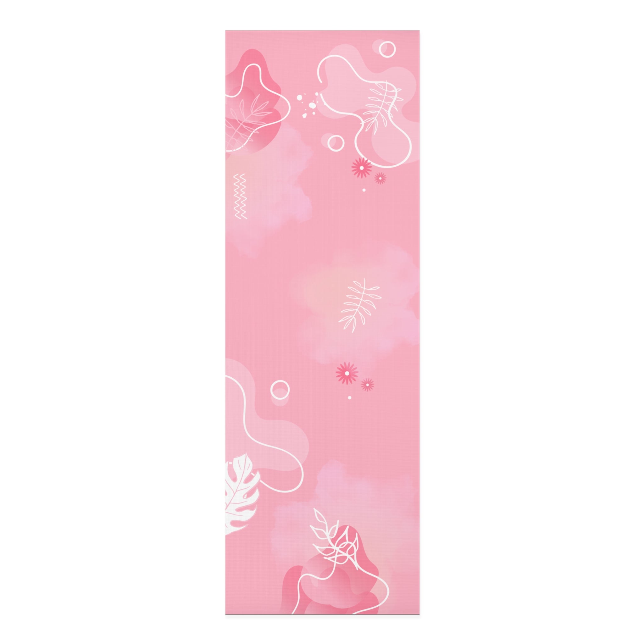 Floral Pink Yoga Mat, Non Slip Workout Mat for Women, Thick Fitness Mat, Pilates Floor Mat, Exercise Yoga