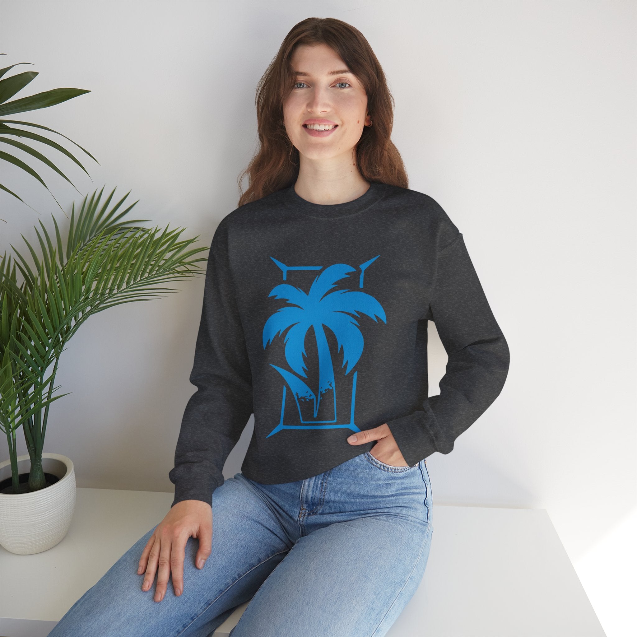 Palm Tree Design Jey Uso Sweatshirt, Wrestling Fan Unisex Sweatshirt - Gift for Him or Her, Casual Outwear, Heavy Blend Crewneck Sweatshirt