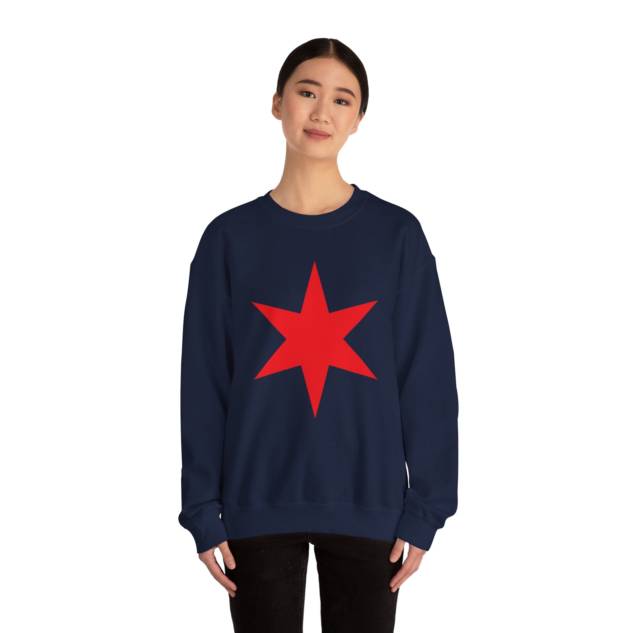 Chicago Star Sweatshirt, Wrestling Fan Unisex Sweatshirt - Gift for Him or Her, Casual Outwear, Heavy Blend Crewneck Sweatshirt