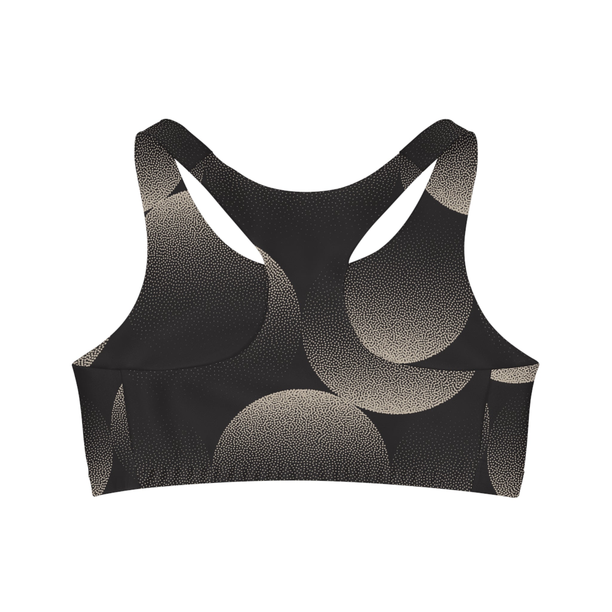 Black Seamless, Racerback Sports Bra for Women - High Impact Workout Crop Tank Top