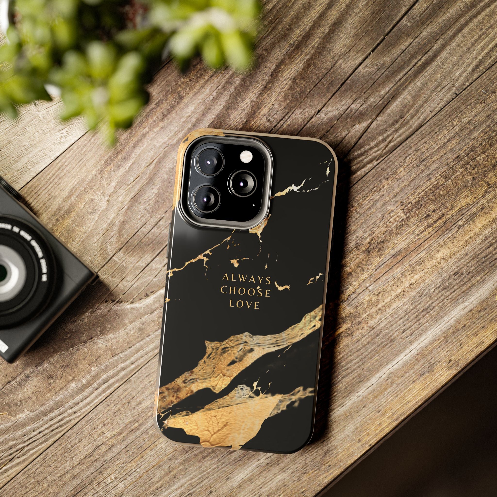 Black Gold Always Choose Love, Elegant Phone Cases, Stylish Phone Covers, Chic Phone Protectors, Fashionable Case for Her, Trendy Smartphone Accessories