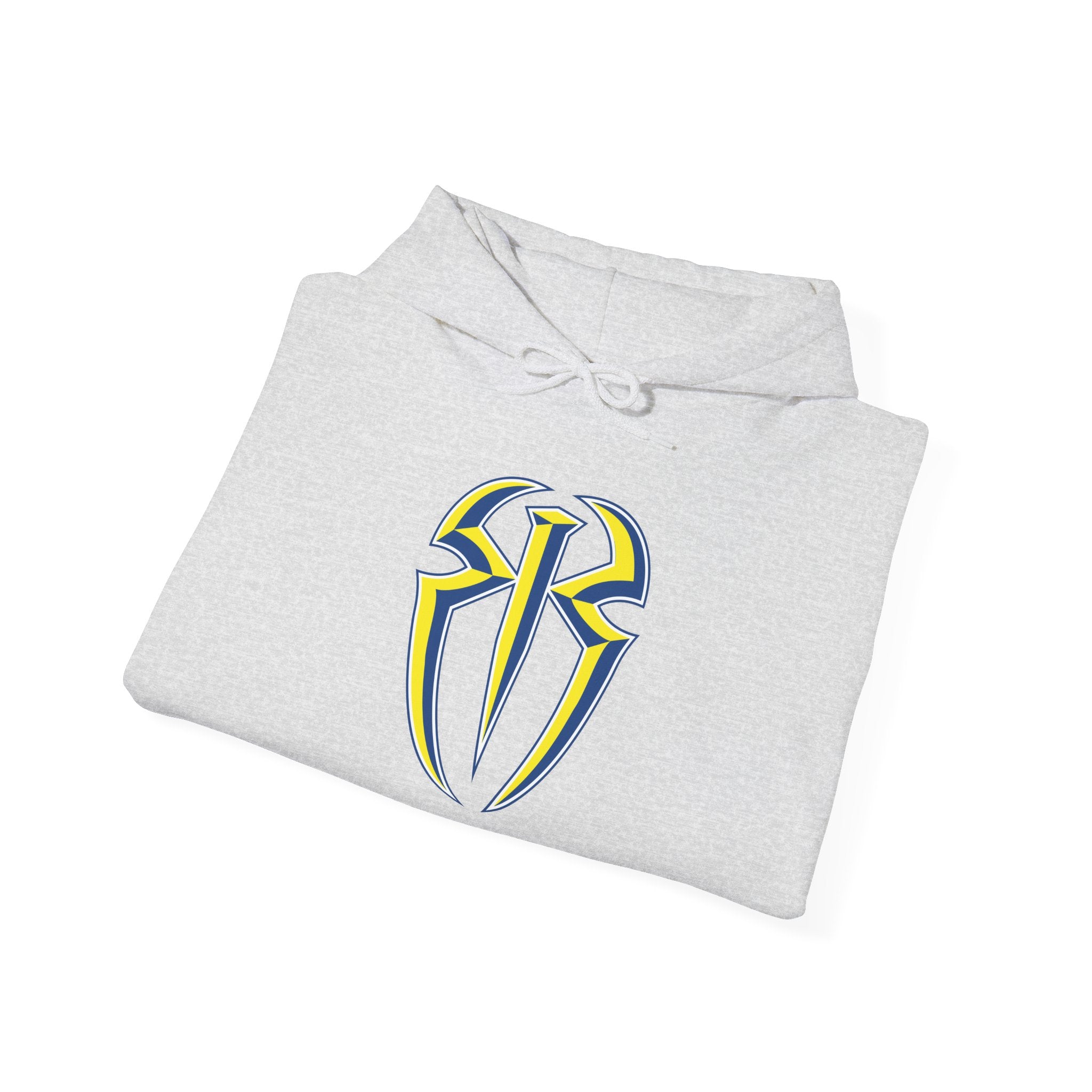 Roman Reigns White-Blue-Yellow Design Hoodies, Gift for Her - Gift for Him, Sports Fan Wrestling Unisex Hooded Sweatshirt, Casual Outwear