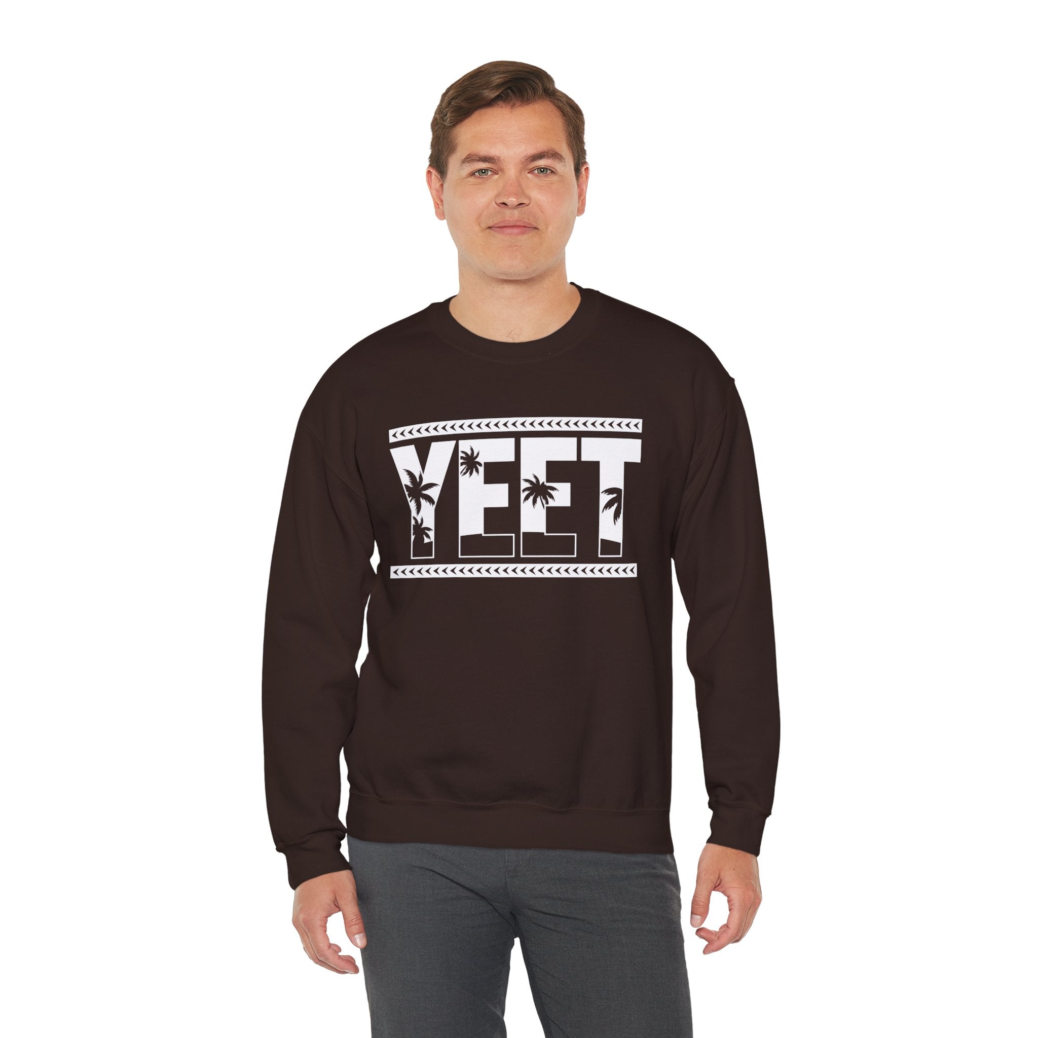 White Yeet Sweatshirt, Wrestling Fan Unisex Sweatshirt - Gift for Him or Her, Casual Outwear, Heavy Blend Crewneck Sweatshirt