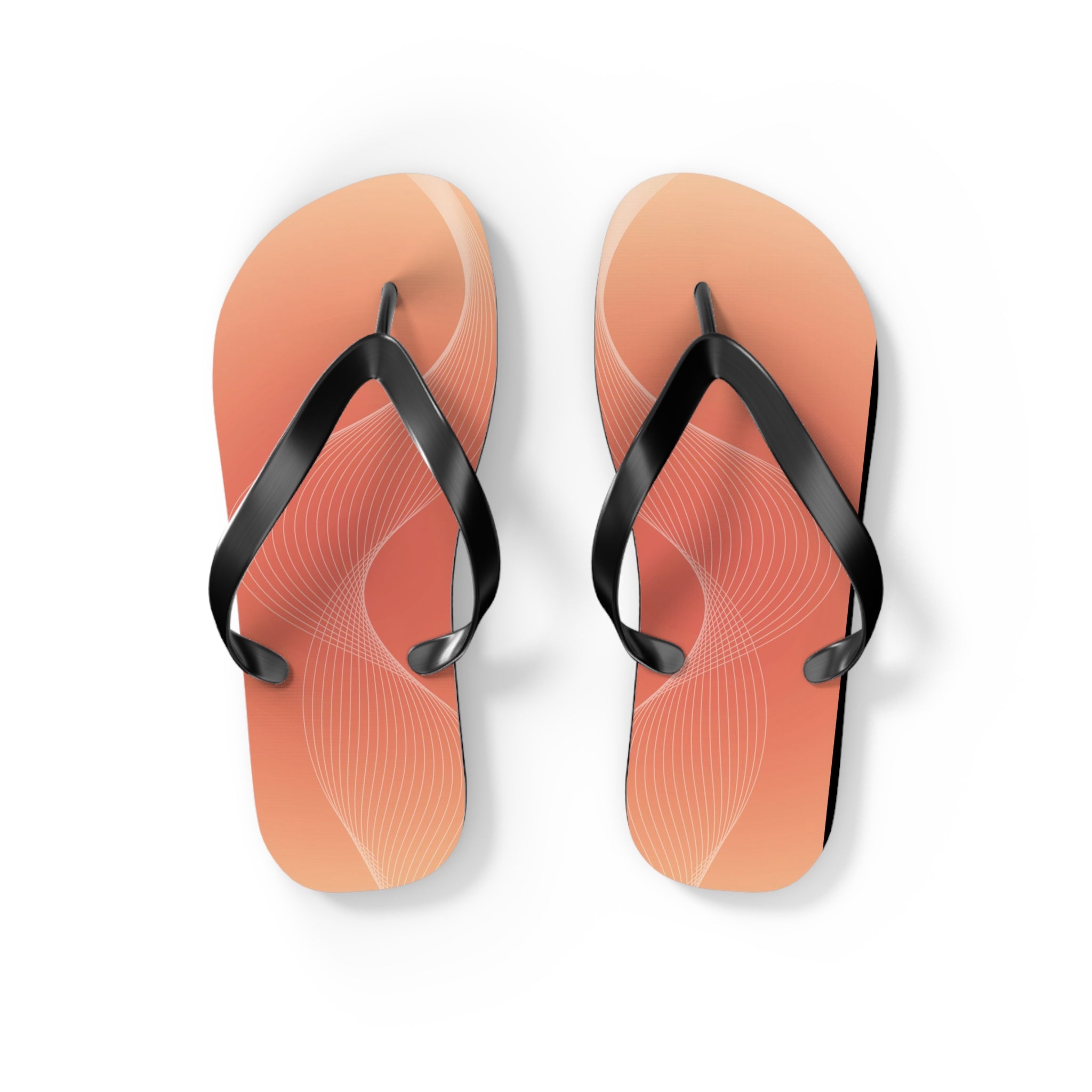 Beige and Orange Gradient Design, Flip Flops for Women, Cute Designs, Everyday Use, Indoor Sleepers