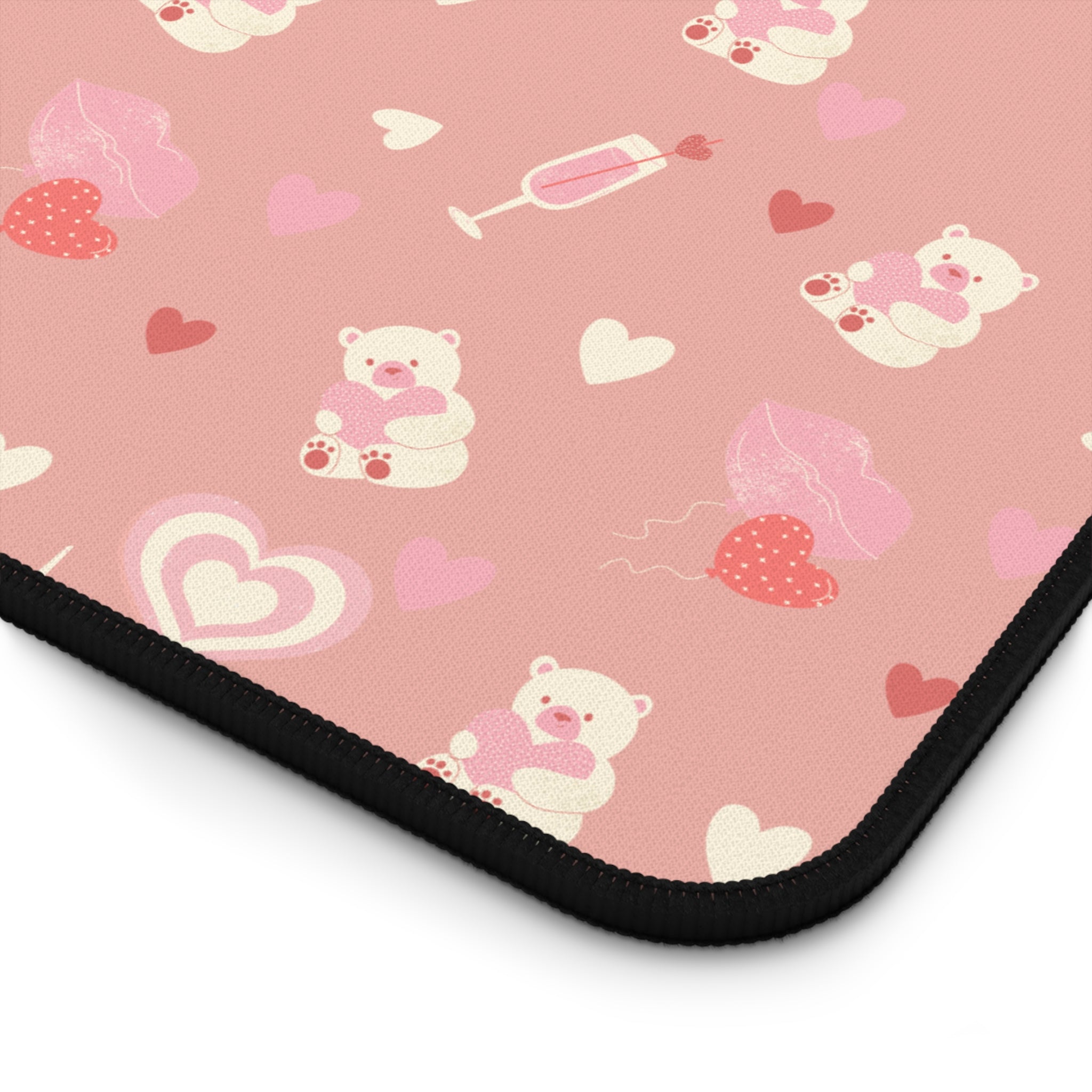 Cute Valentine's Day Heart Pattern, Valentines Gift, Mouse Pad, Desk Matt for Desktop, Cute Desk Pad Mat, XXL Large Mouse Pad for Desk, Anti-Slip Big Mousepad with Stitched Edges, Keyboard Pad Mouse Mat for Computer