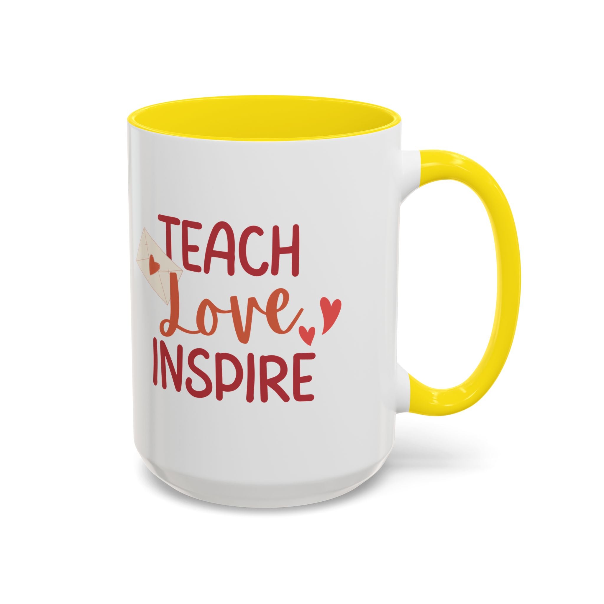 Teach, Love, Inspire Valentine's Design,  Holiday Drinkware, Valentines, Christmas Birthday Gifts for Teachers, Coffee Mug for Teacher Valentines Day,