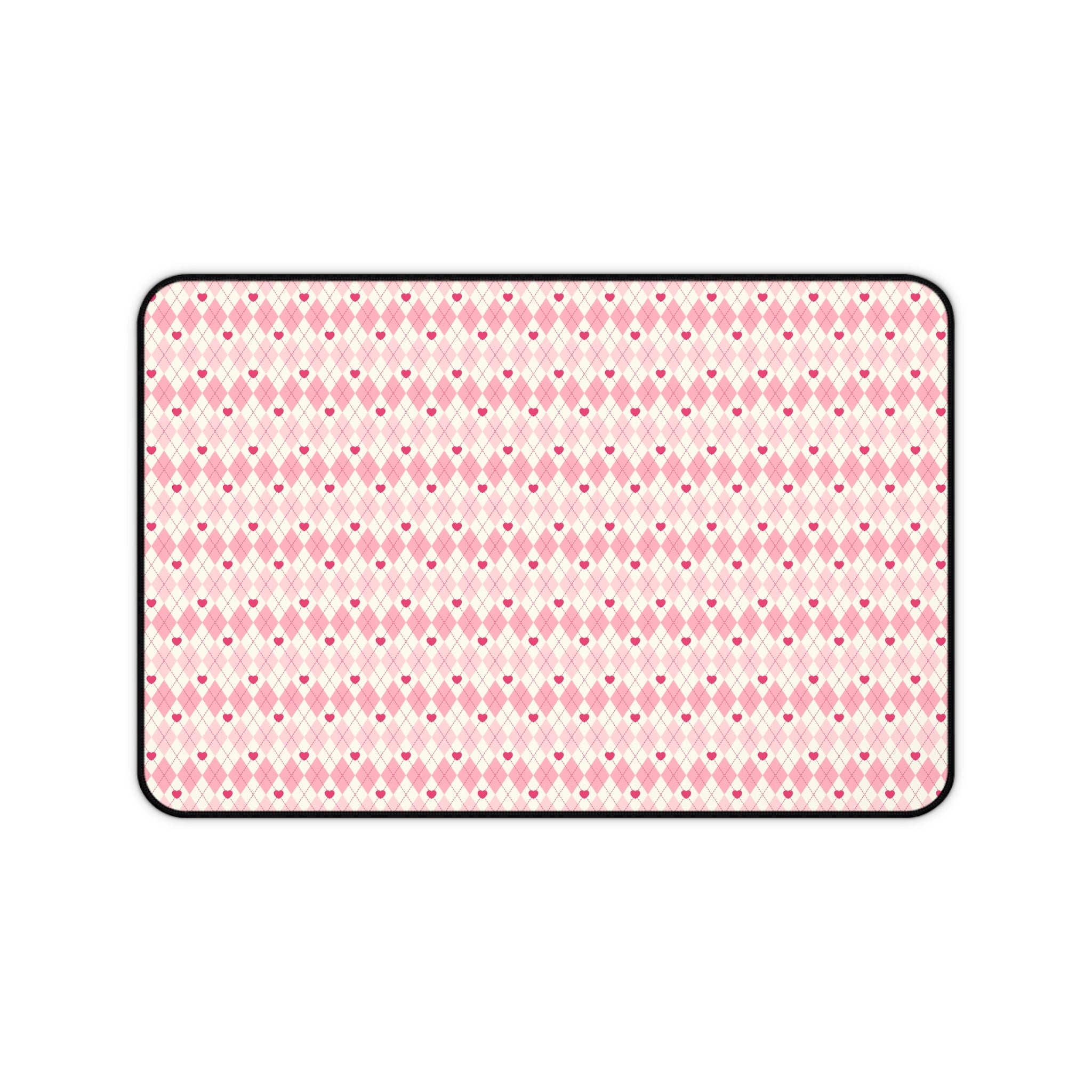 Pink Vintage Heart Love Valentines Gift, Mouse Pad, Desk Matt for Desktop, Cute Desk Pad Mat, XXL Large Mouse Pad for Desk, Anti-Slip Big Mousepad with Stitched Edges, Keyboard Pad Mouse Mat for Computer