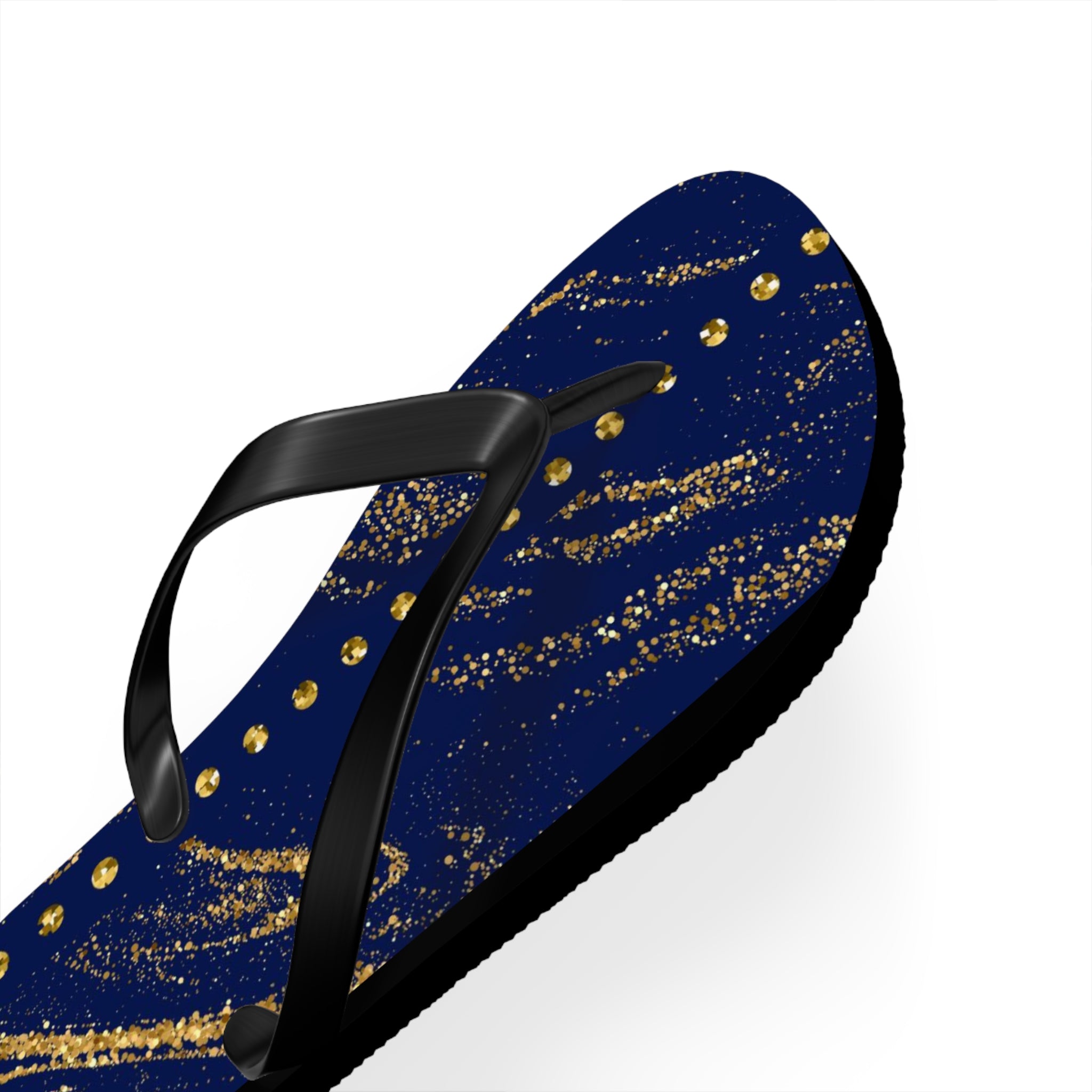 Dark Blue and Gold, Flip Flops for Women, Cute Designs, Everyday Use, Indoor Sleepers