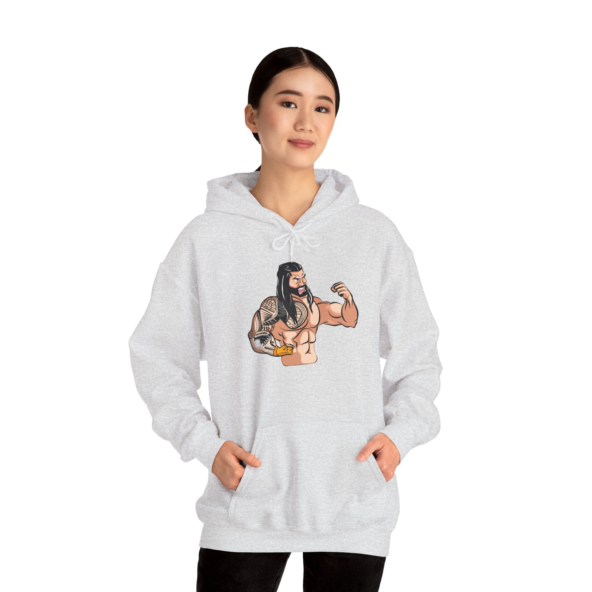 Roman Reigns Cartoon Design Hoodies, Gift for Her - Gift for Him, Sports Fan Wrestling Unisex Hooded Sweatshirt, Casual Outwear