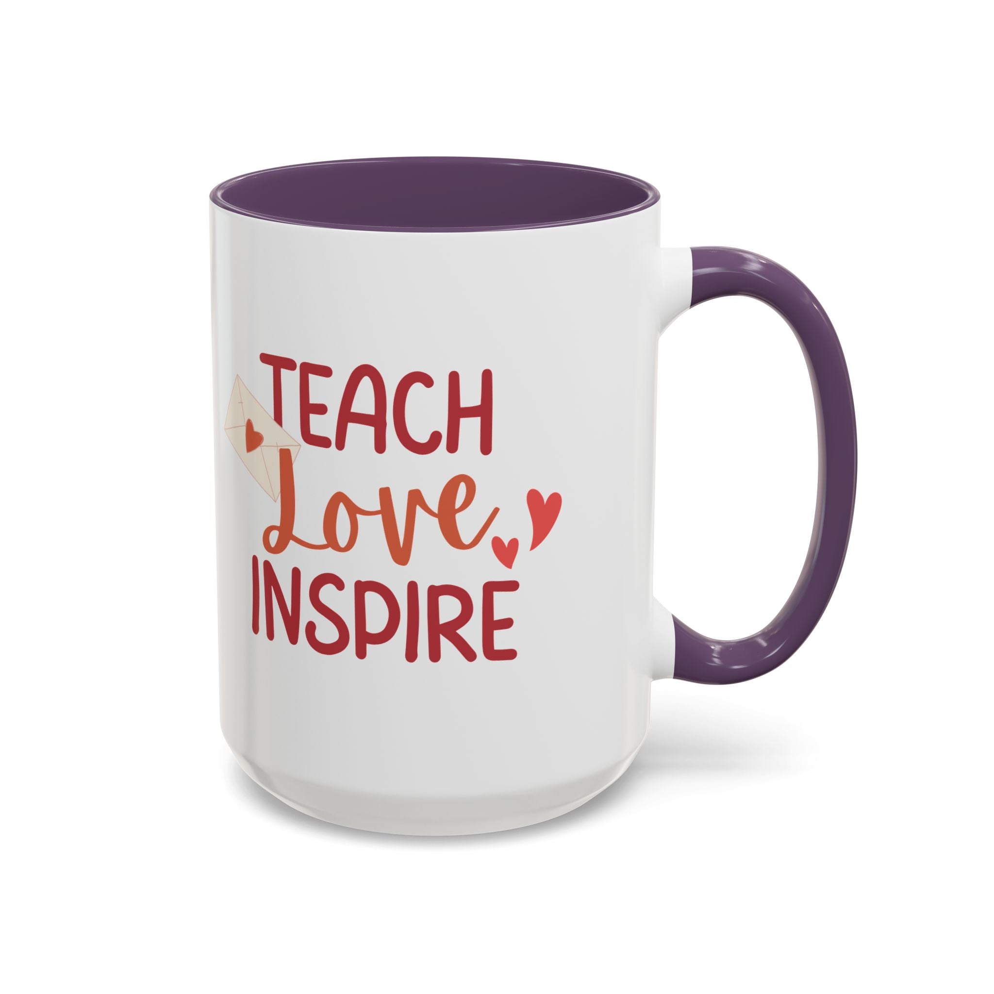 Teach, Love, Inspire Valentine's Design,  Holiday Drinkware, Valentines, Christmas Birthday Gifts for Teachers, Coffee Mug for Teacher Valentines Day,