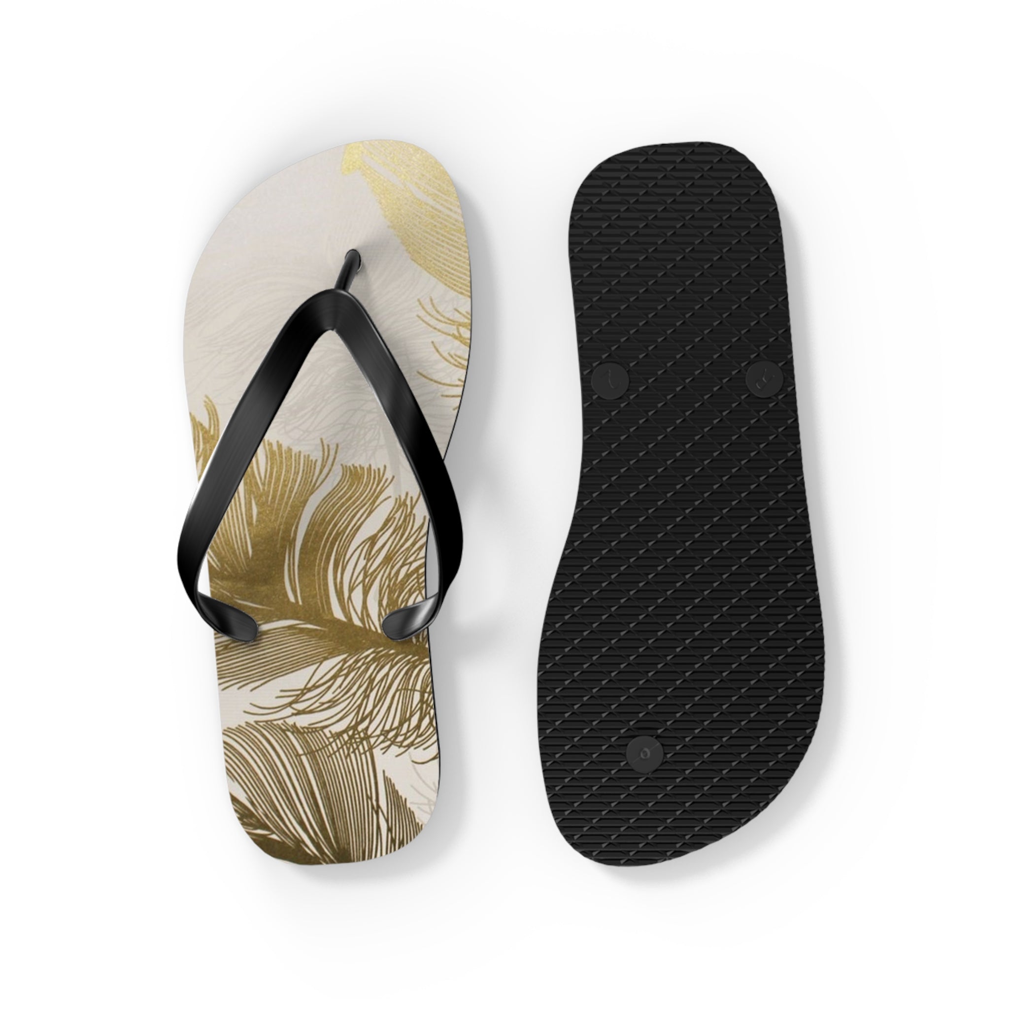 White and Gold Modern Design, Flip Flops for Women, Cute Designs, Everyday Use, Indoor Sleepers