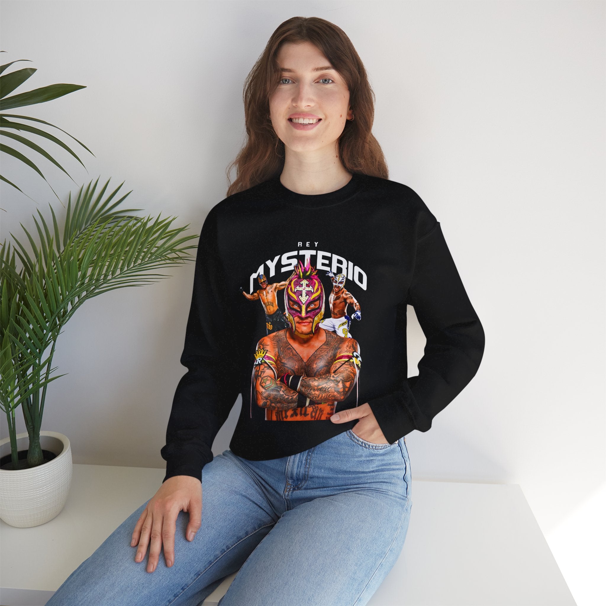 Rey Mysterio Sweatshirt, Sports Sweatshirt, Wrestling Fan Unisex Sweatshirt - Gift for Him or Her, Casual Outwear, Heavy Blend Crewneck Sweatshirt