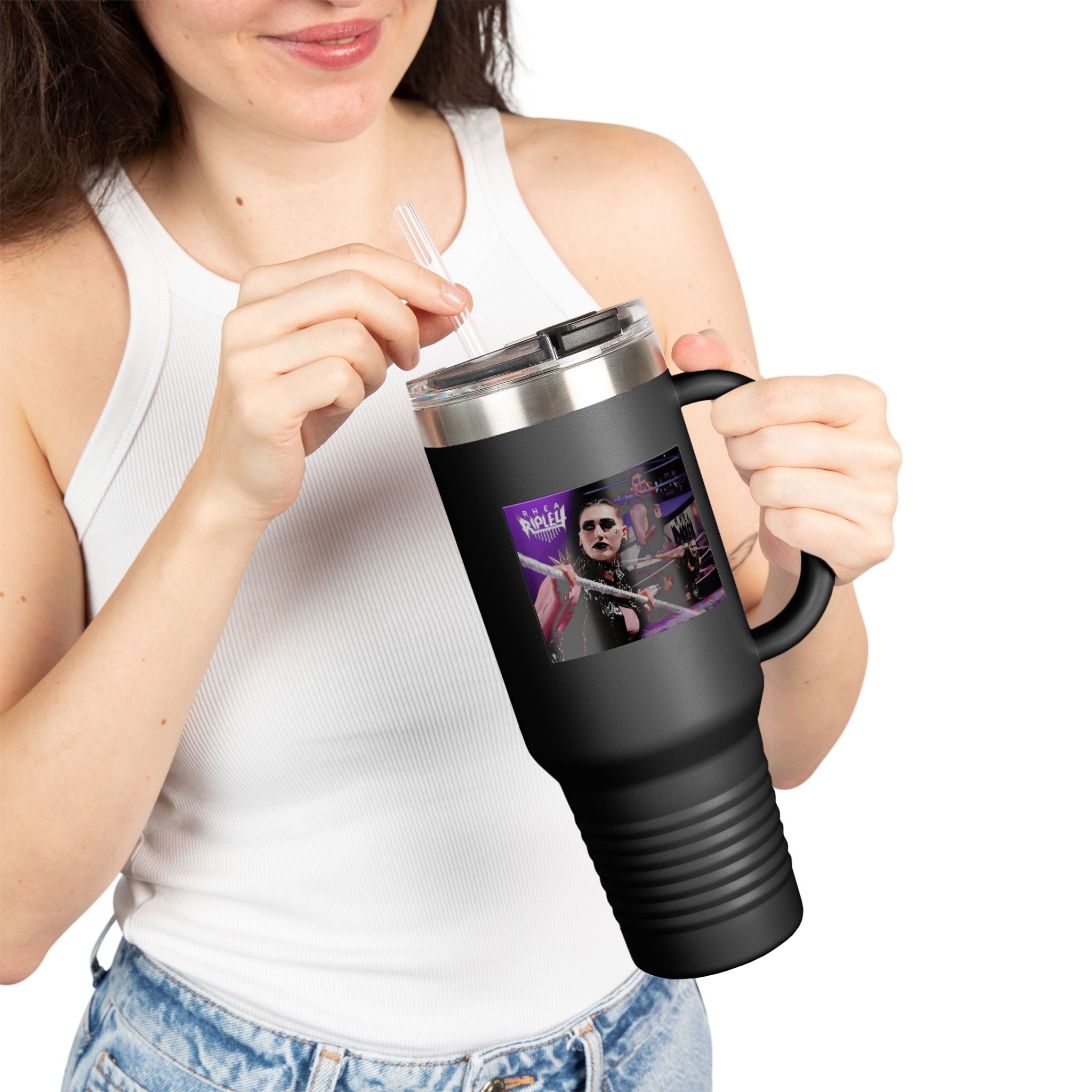 Rhea Ripley Wrap Insulated Travel Mug, Gift for Her Gift for Him - 40oz, Gift for Her, Gift for Him