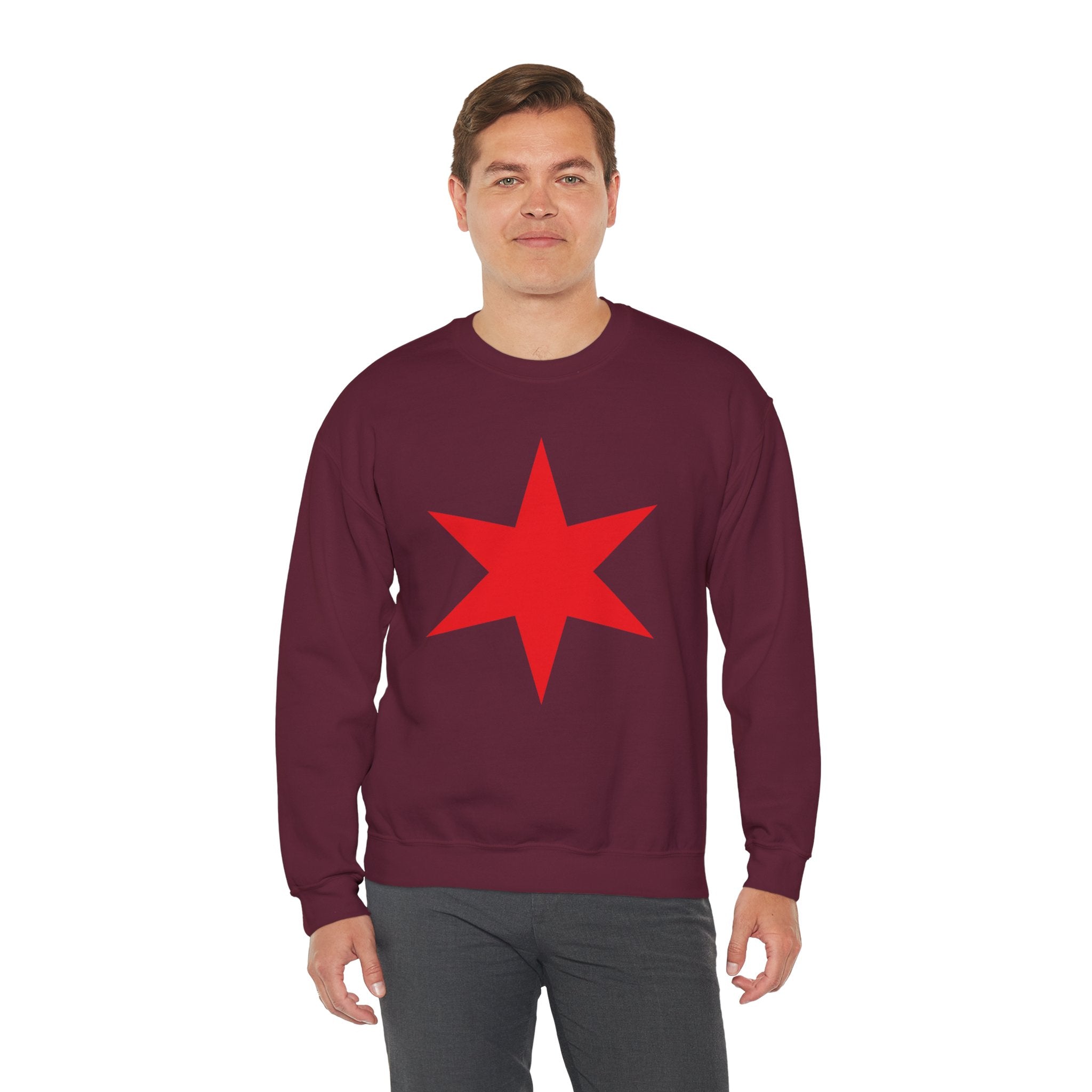 Chicago Star Sweatshirt, Wrestling Fan Unisex Sweatshirt - Gift for Him or Her, Casual Outwear, Heavy Blend Crewneck Sweatshirt