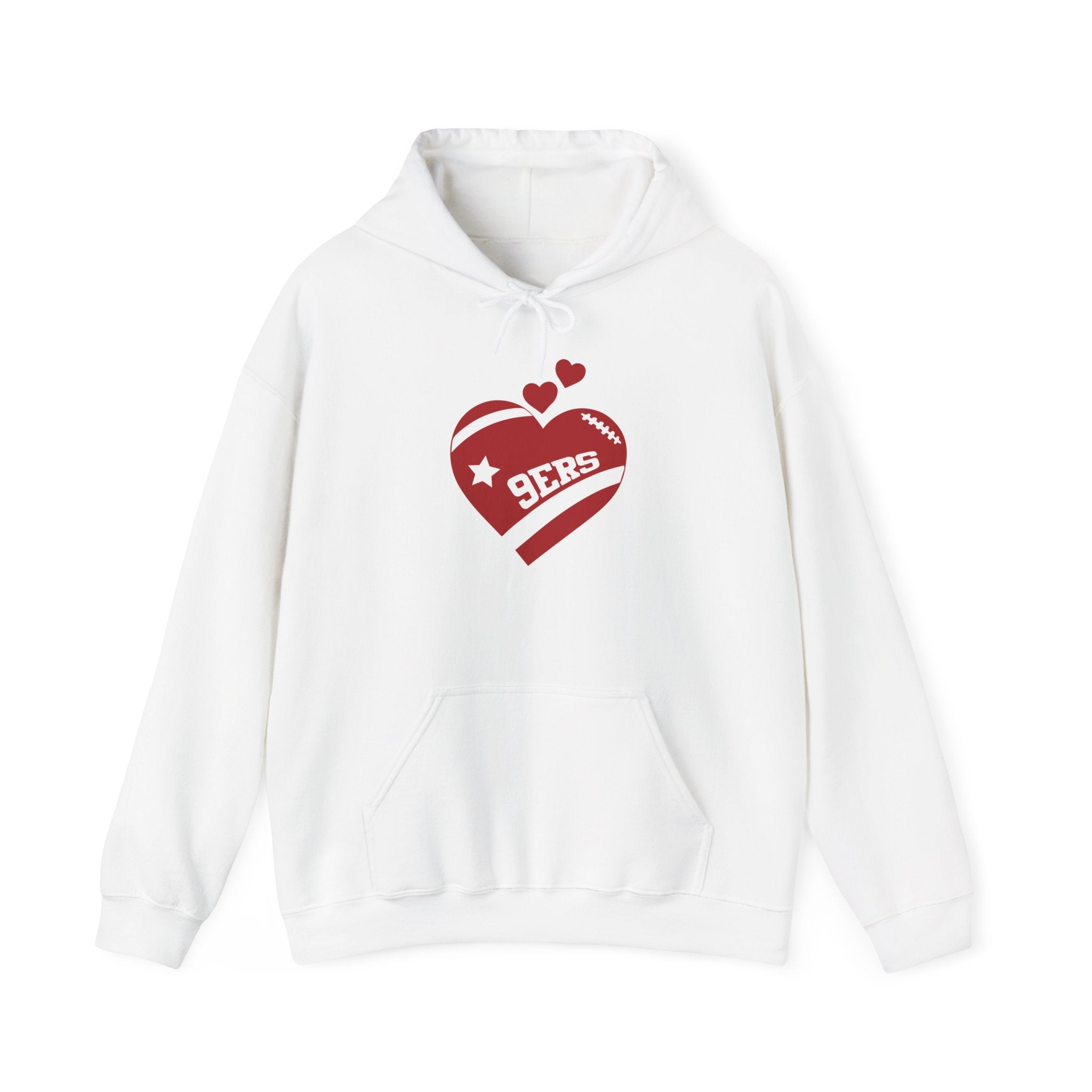 Cute Heart San Francisco Football Hoodies, SF Sports Team Sweatshirt, Football Fan Shirt, Hoodie Gift for Him-Her