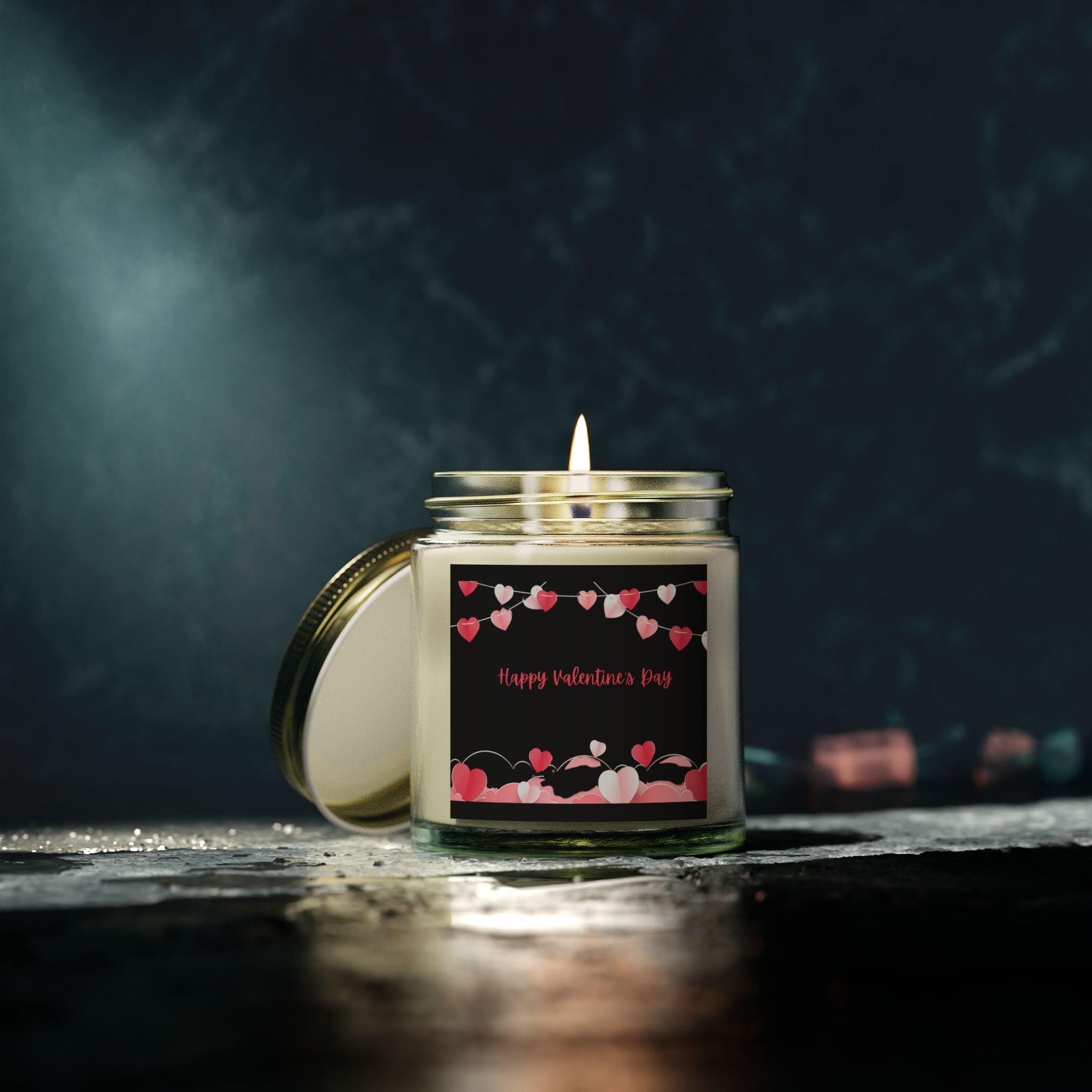 Cute Happy Valentine's Day Candle, Scented Candles, Luxury Candles Gifts for Women, Stress Relief Luxury Aromatherapy Candles, Romantic Candle Valentines Day Gifts for Her