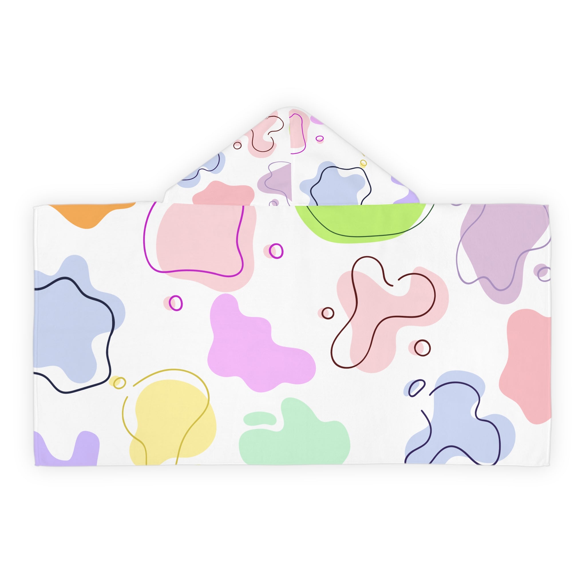 Colorful Pastel Soft Blob Dinosaur Kids Hooded Towel, Cute Designs - Youth Hooded Towel