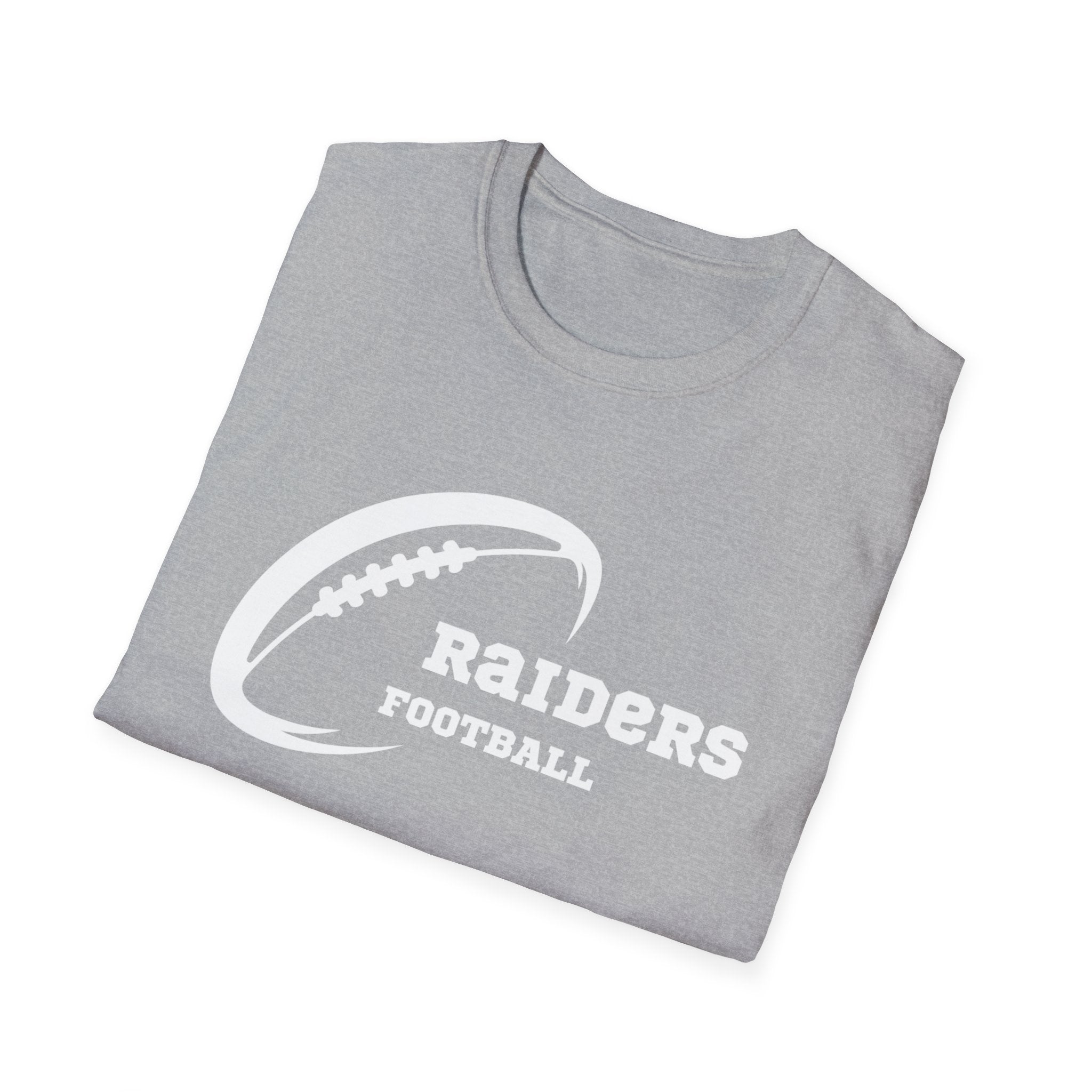 All White Raiders Fan Football Shirt, Unisex Softstyle T-Shirt, Football Fan Tee, Football Fan Gift, Sports Fan Apparel