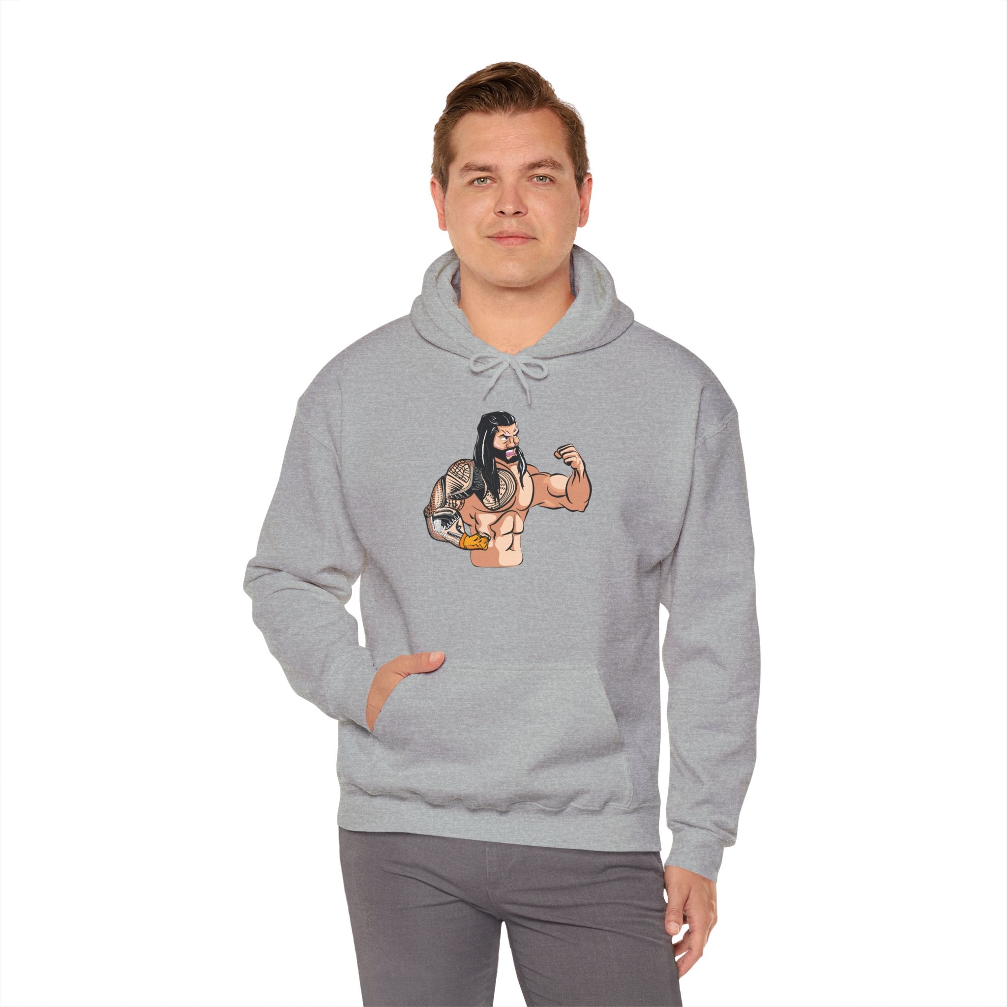 Roman Reigns Cartoon Design Hoodies, Gift for Her - Gift for Him, Sports Fan Wrestling Unisex Hooded Sweatshirt, Casual Outwear