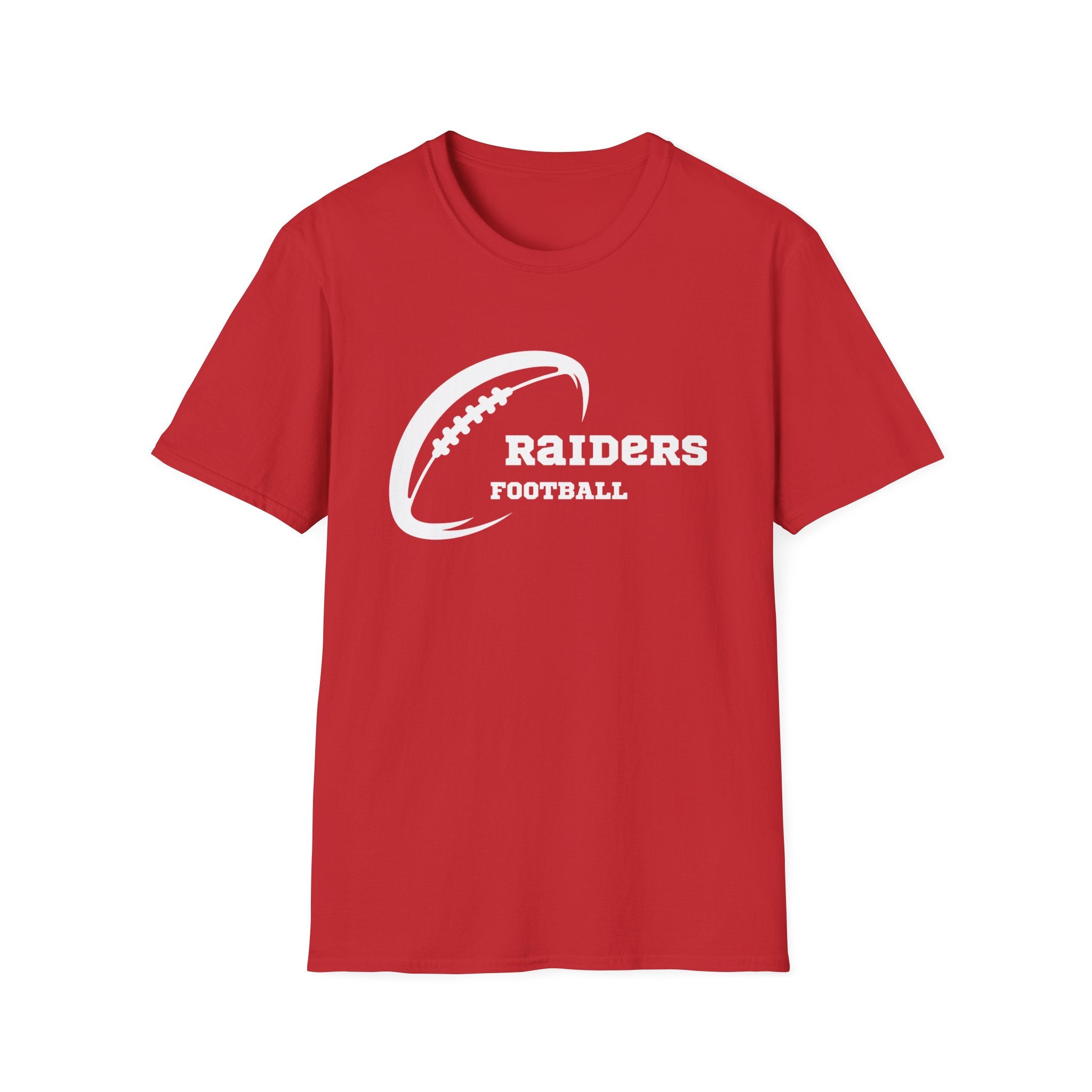 All White Raiders Fan Football Shirt, Unisex Softstyle T-Shirt, Football Fan Tee, Football Fan Gift, Sports Fan Apparel