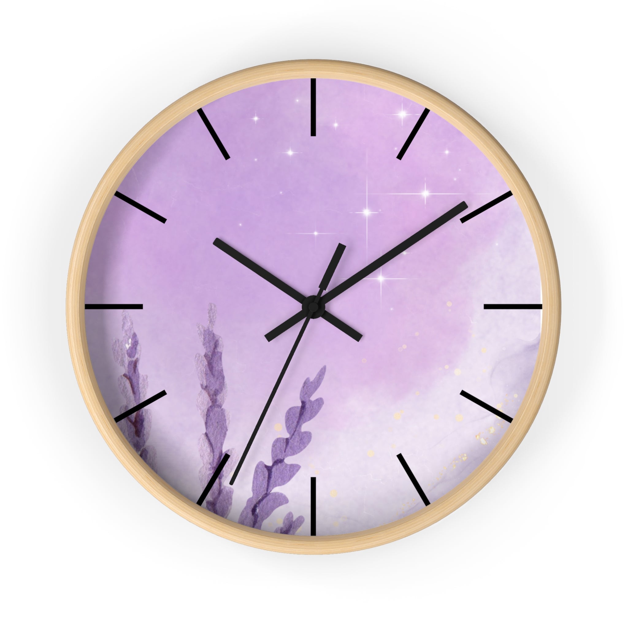 Purple Minimalist Elegant Wall Clock, Home Decor, Wall Art, Modern Decor for Home, Office, and Living Room